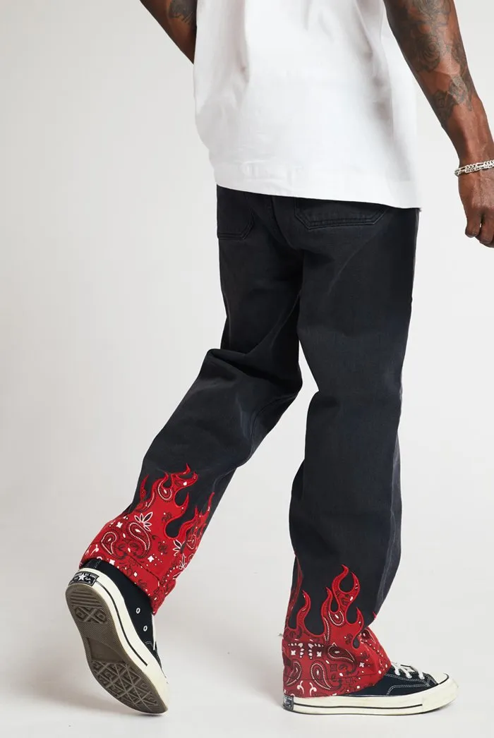 Flame Print Skate Fit Jeans