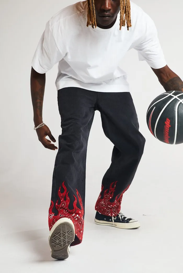 Flame Print Skate Fit Jeans