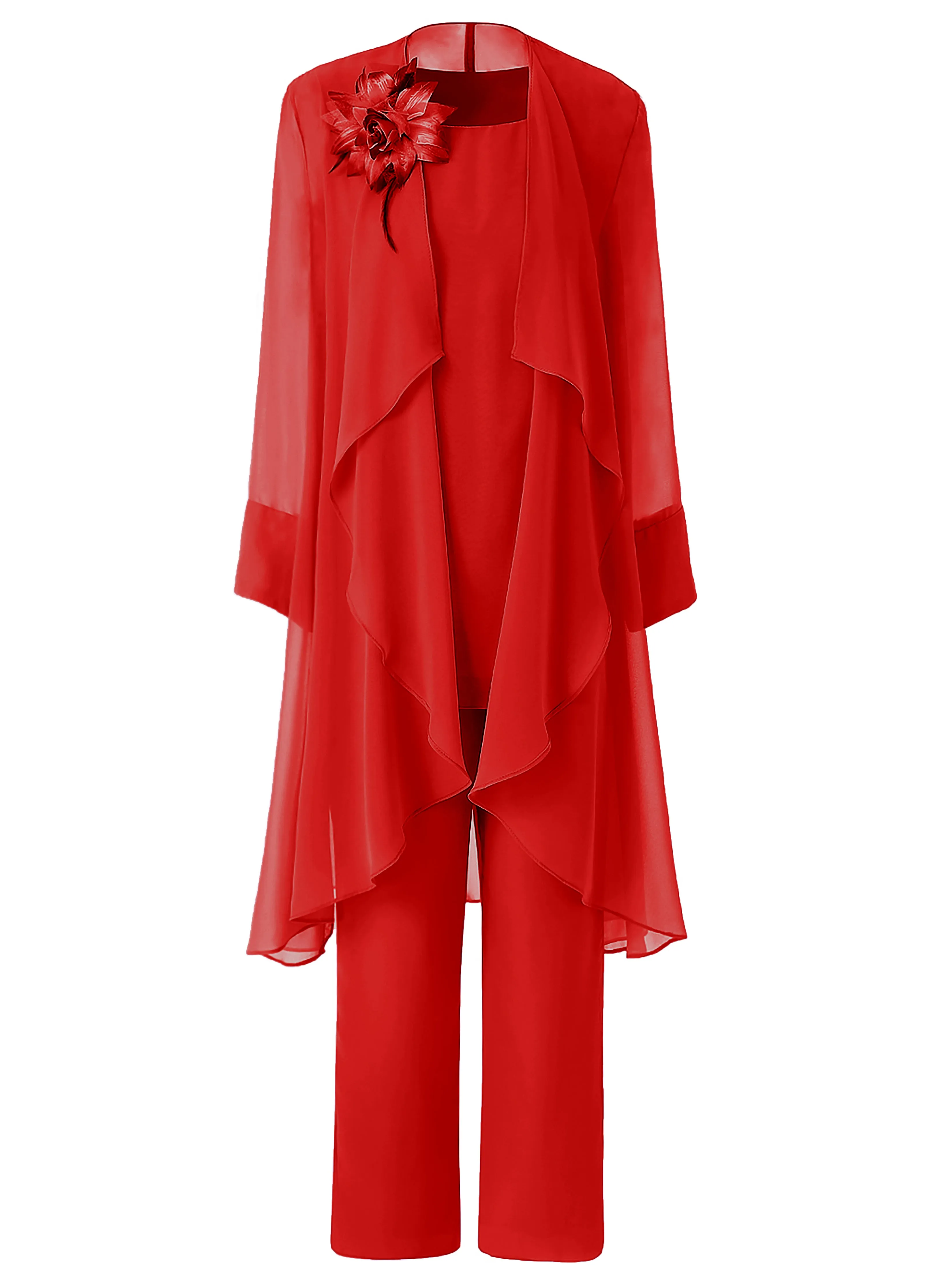 Floral Chiffon Mother of the Bride Dress Pant Suits