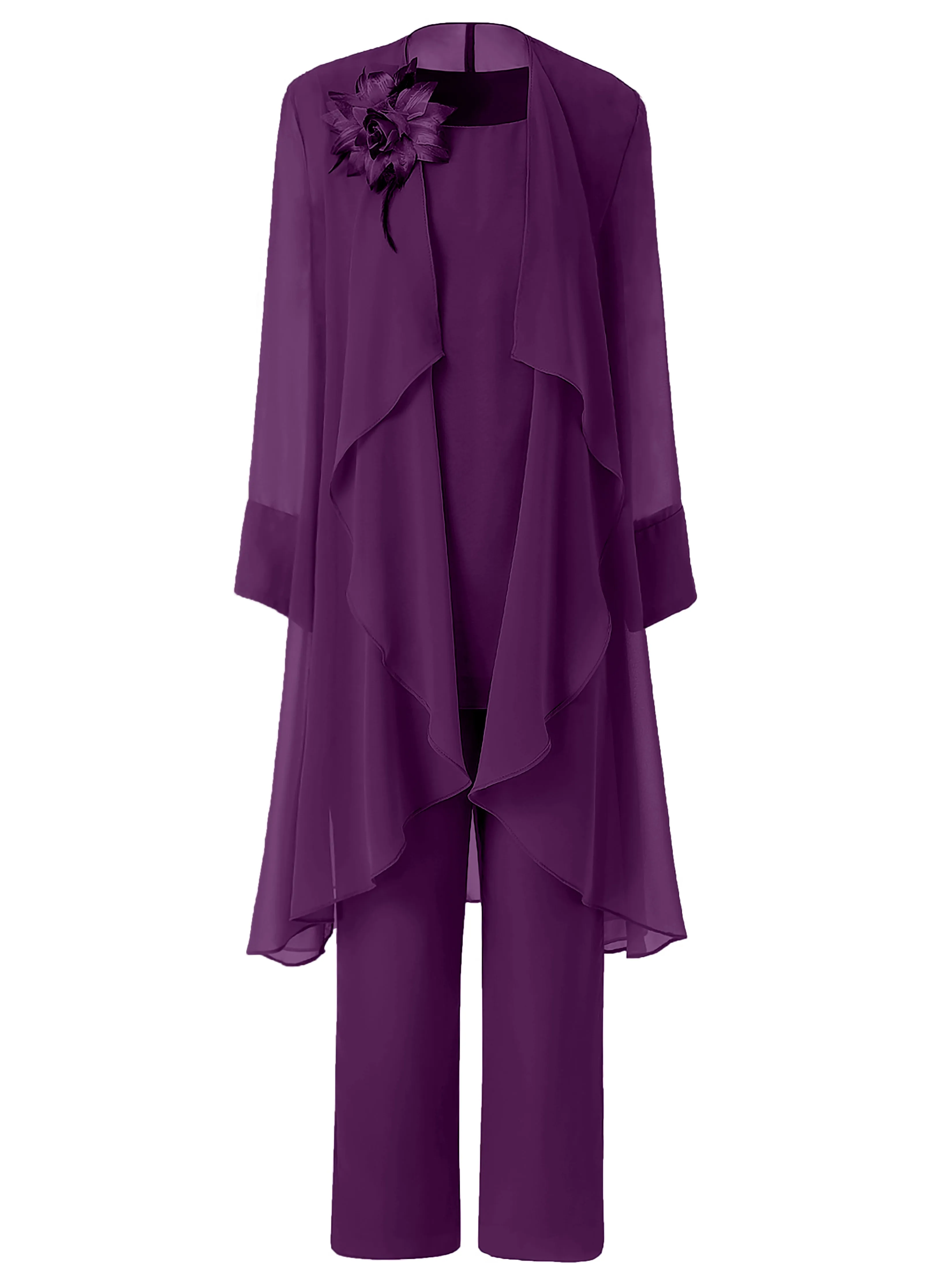 Floral Chiffon Mother of the Bride Dress Pant Suits