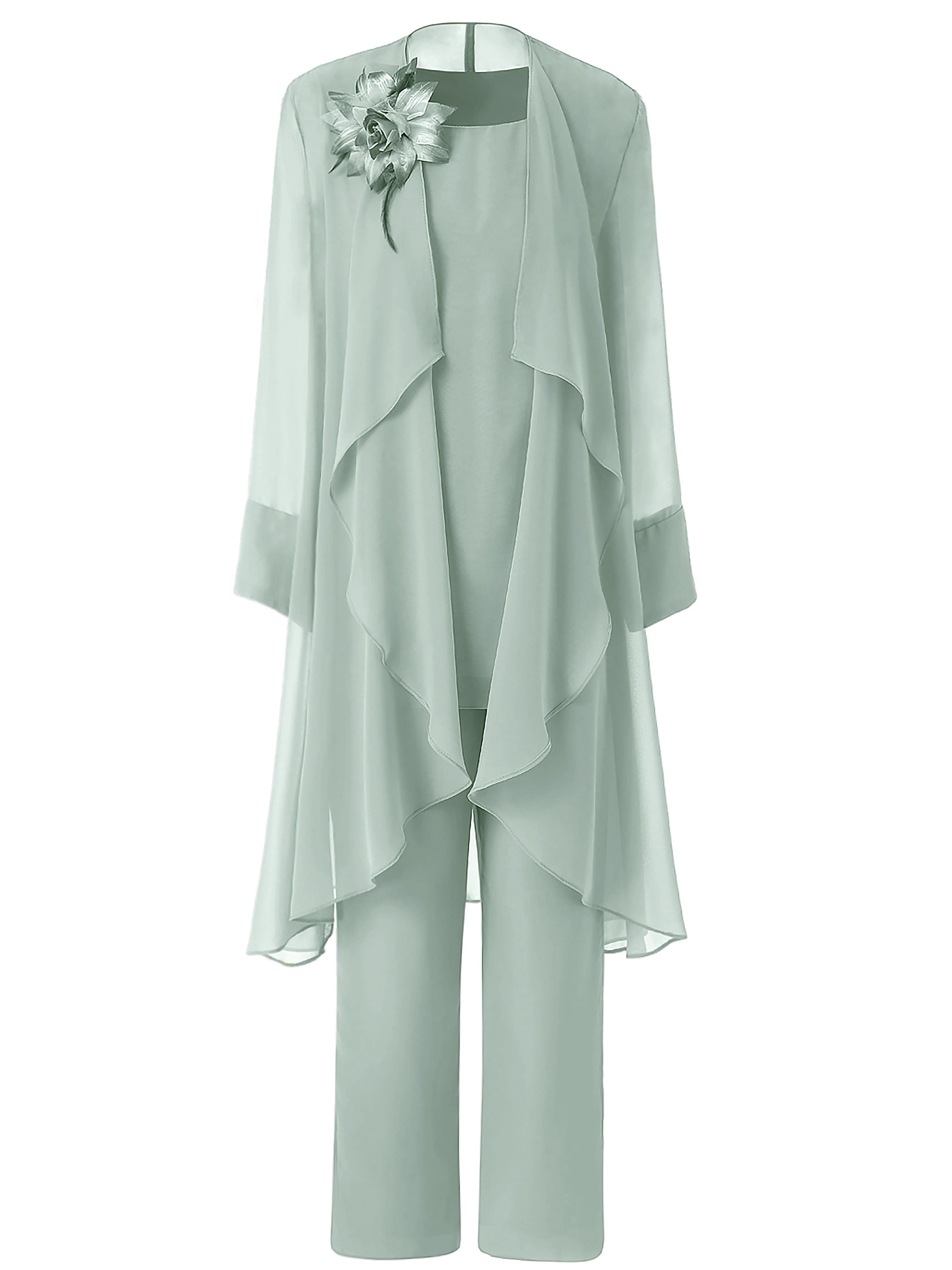 Floral Chiffon Mother of the Bride Dress Pant Suits