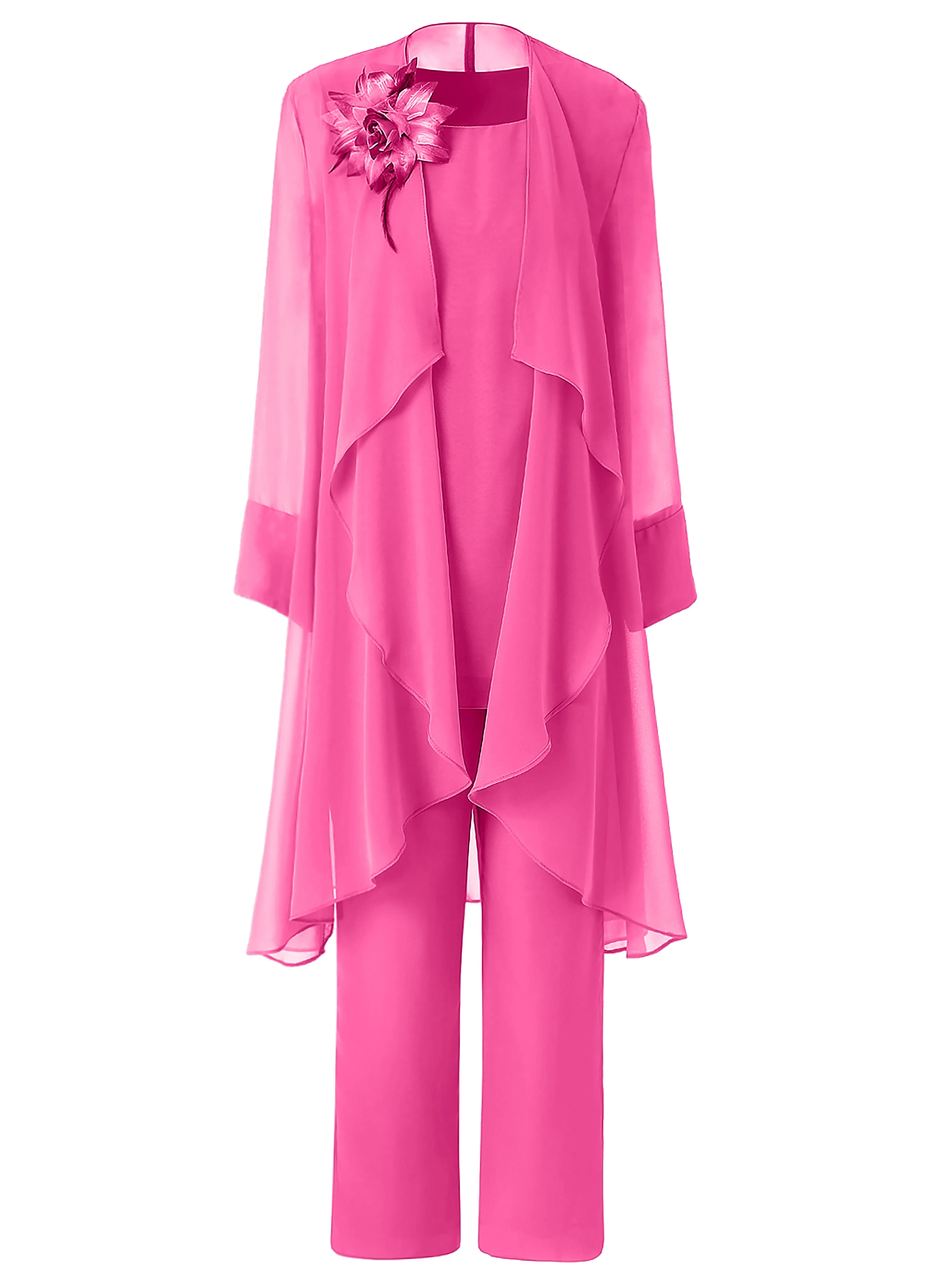 Floral Chiffon Mother of the Bride Dress Pant Suits