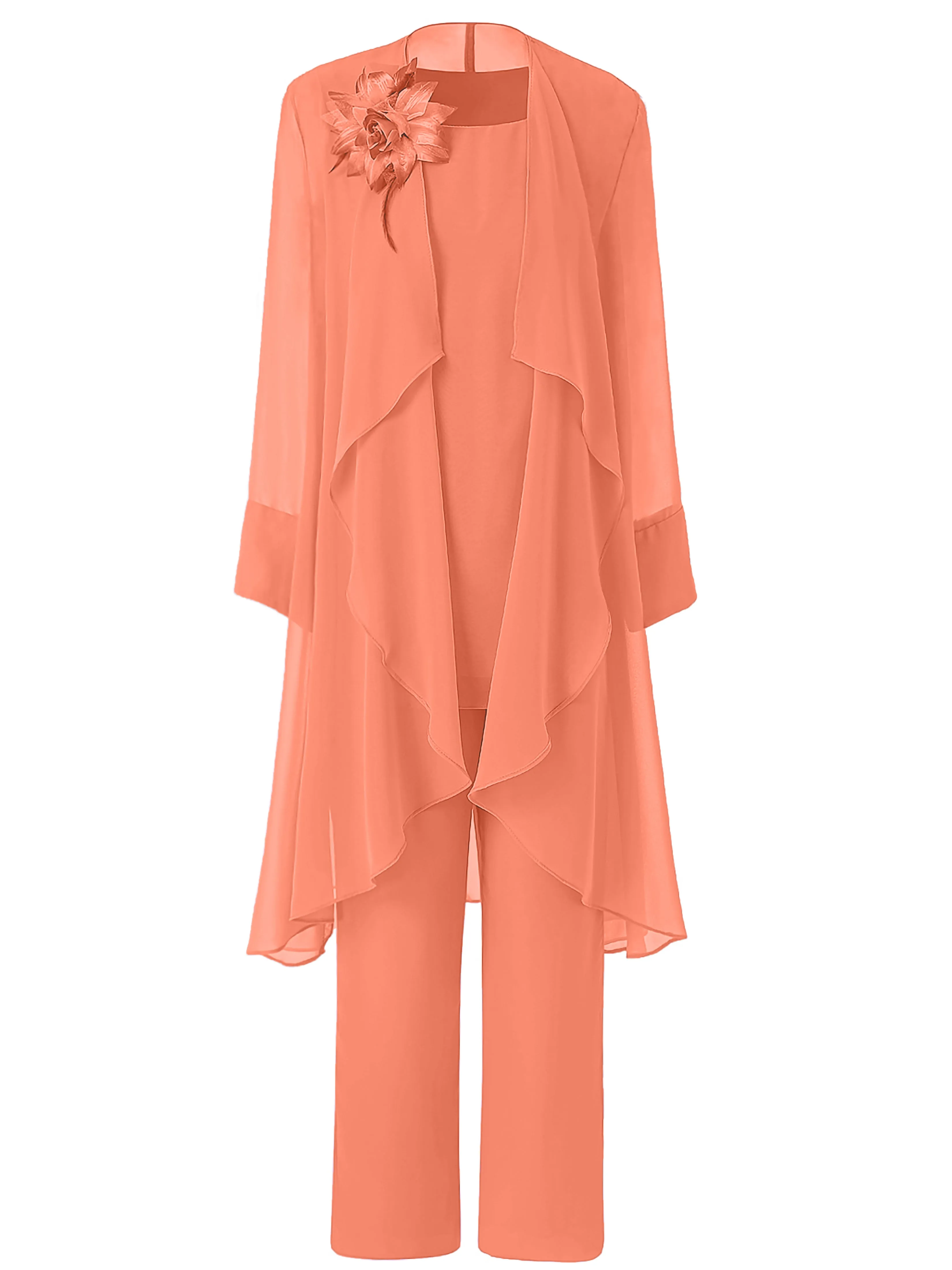 Floral Chiffon Mother of the Bride Dress Pant Suits