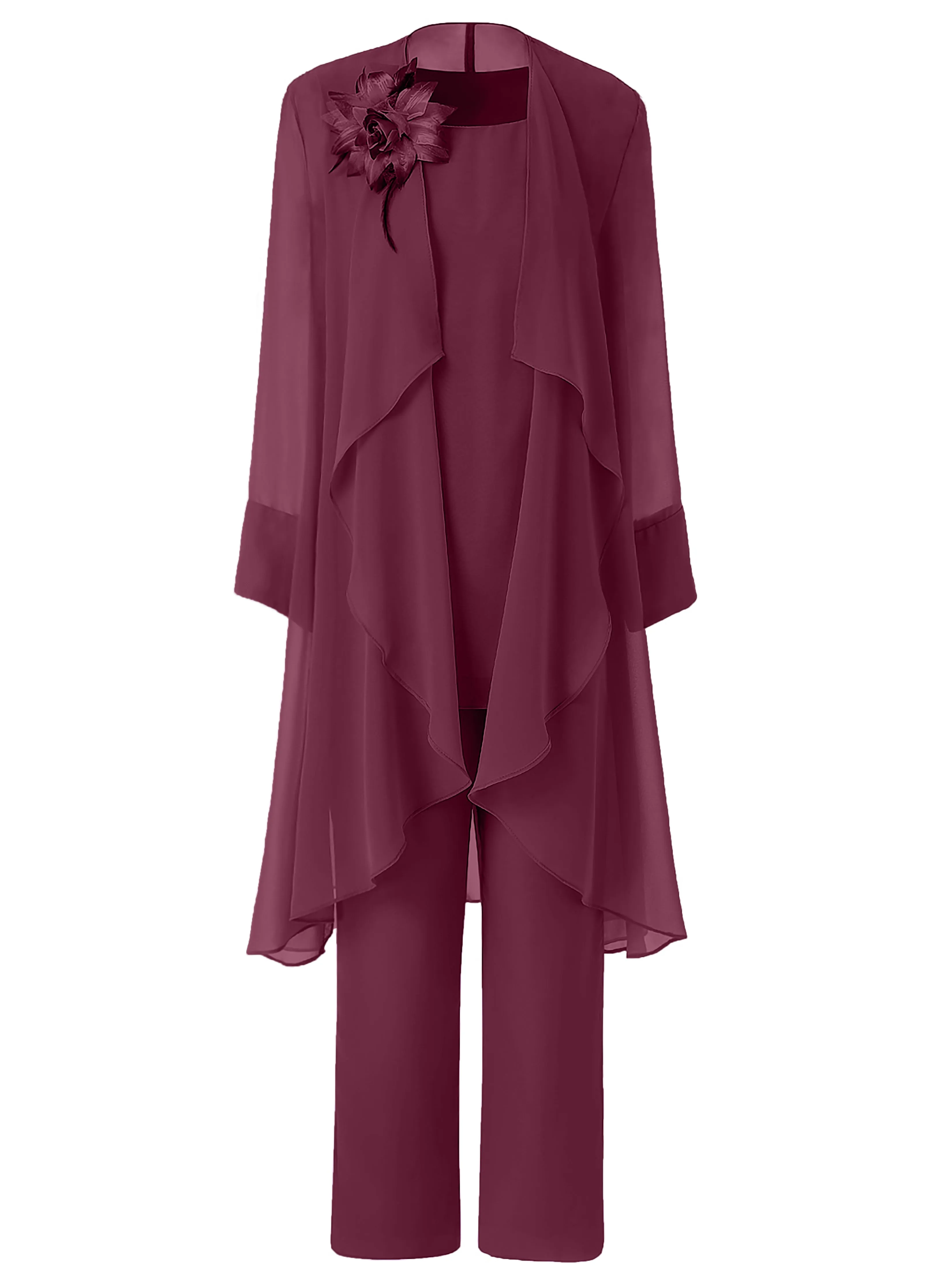Floral Chiffon Mother of the Bride Dress Pant Suits