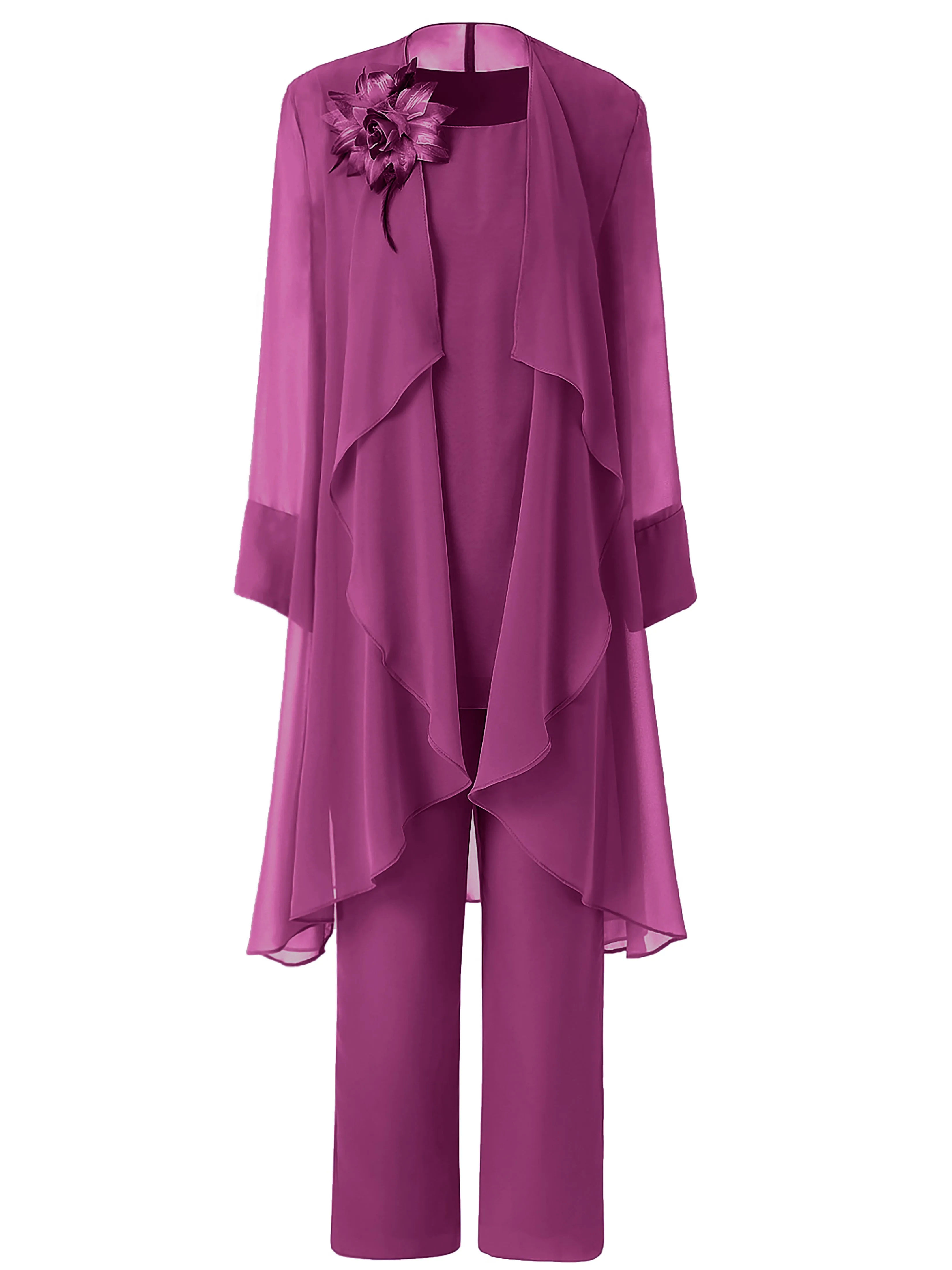 Floral Chiffon Mother of the Bride Dress Pant Suits