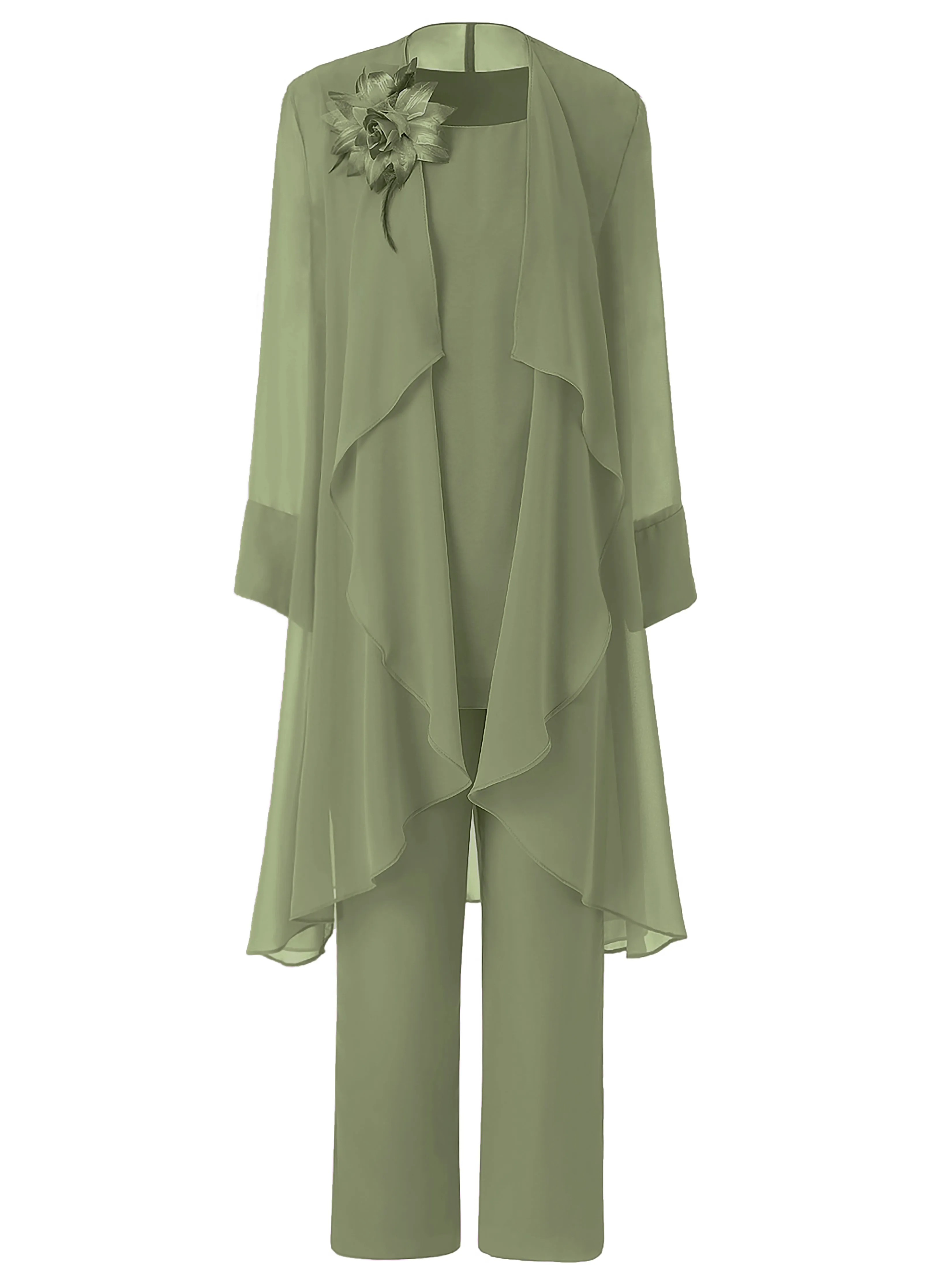 Floral Chiffon Mother of the Bride Dress Pant Suits