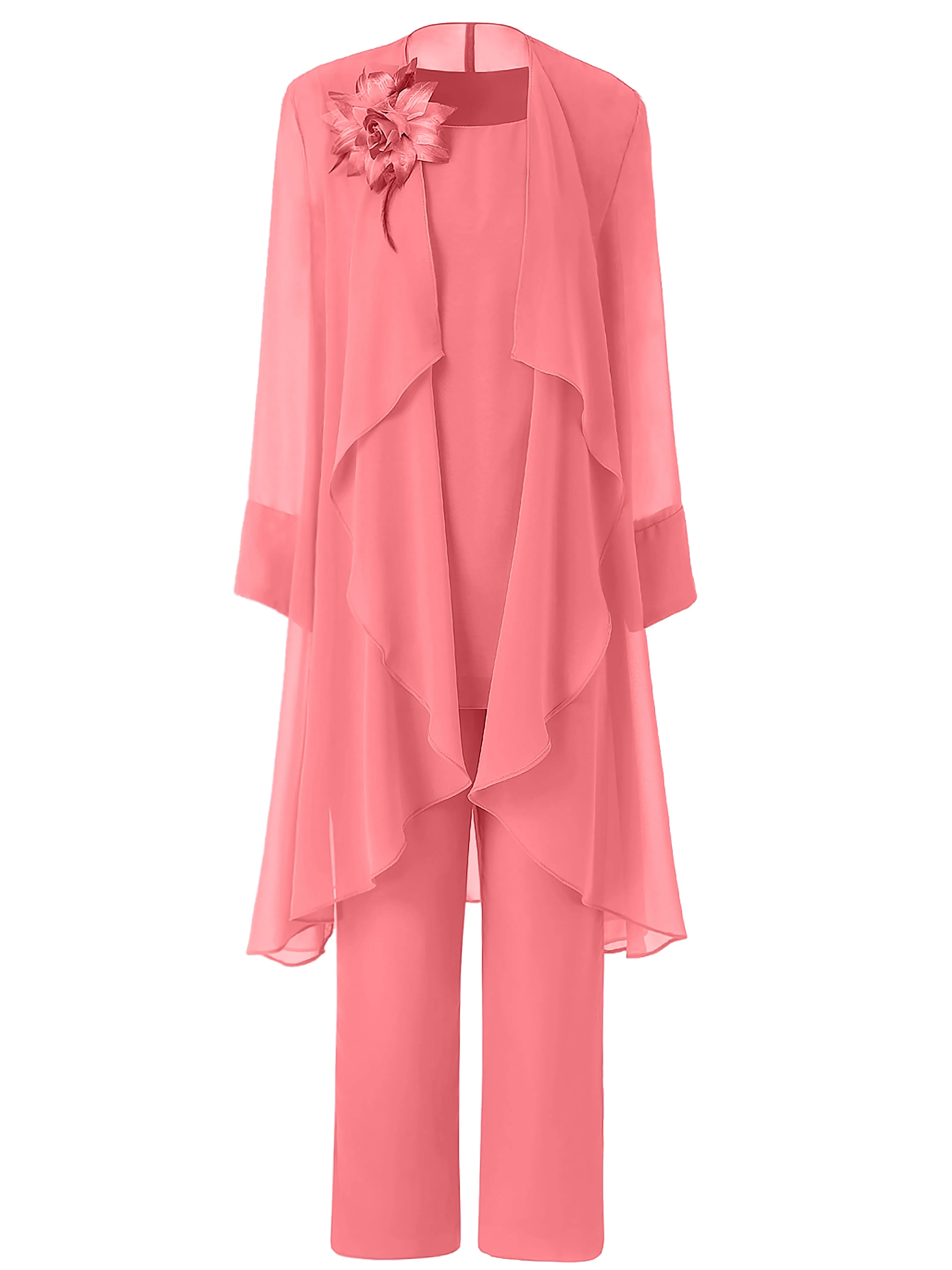 Floral Chiffon Mother of the Bride Dress Pant Suits