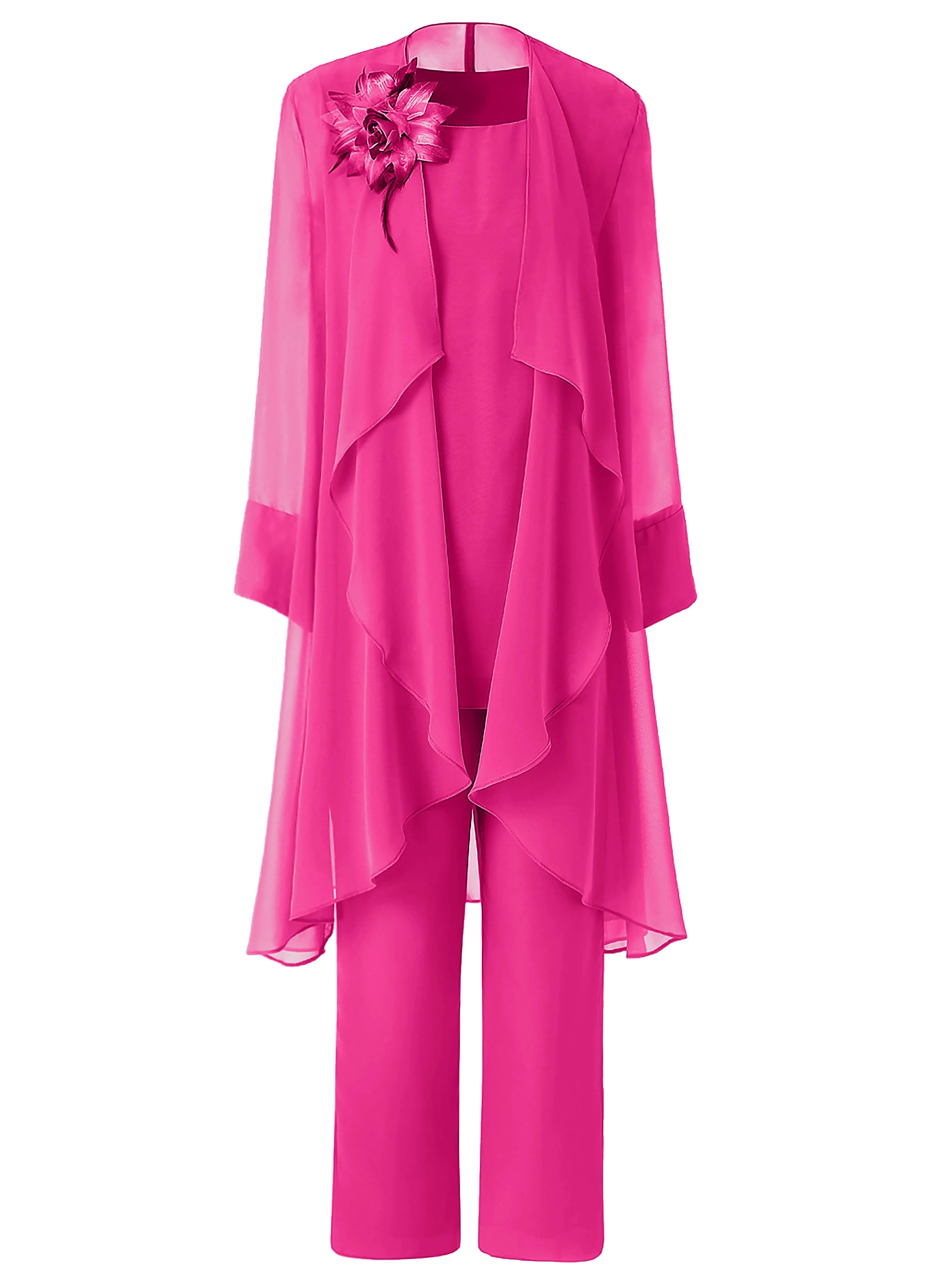 Floral Chiffon Mother of the Bride Dress Pant Suits