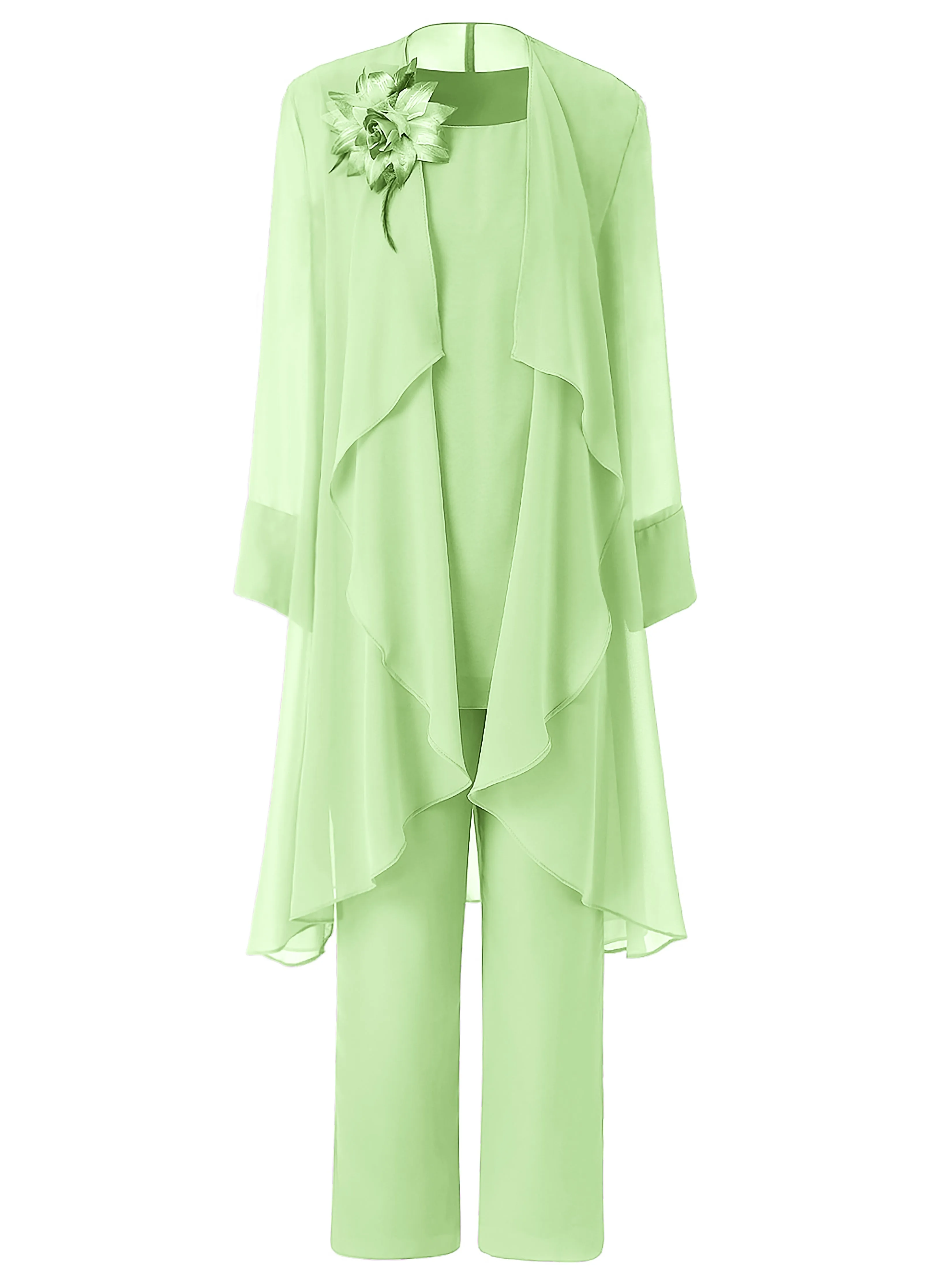 Floral Chiffon Mother of the Bride Dress Pant Suits