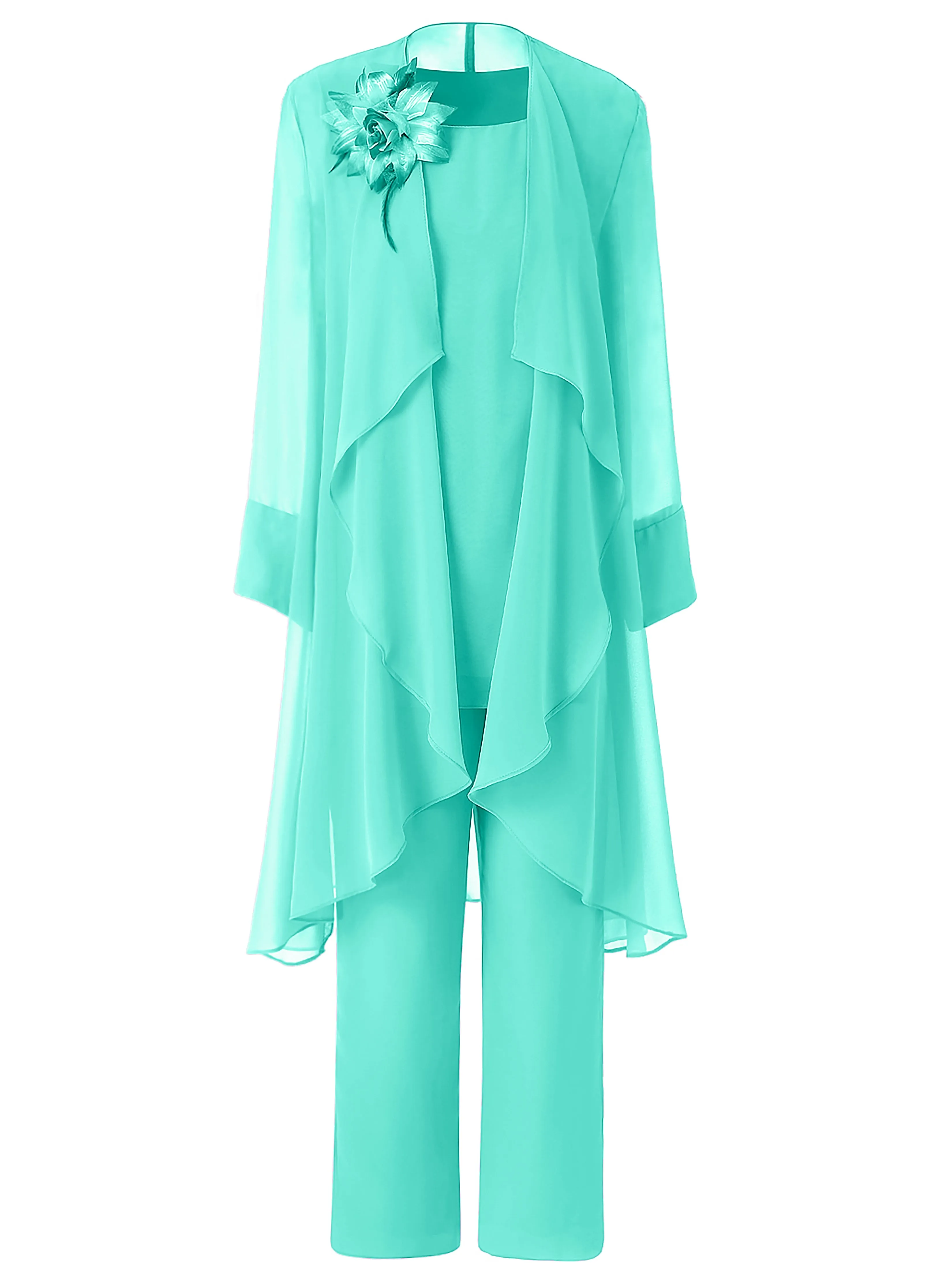 Floral Chiffon Mother of the Bride Dress Pant Suits