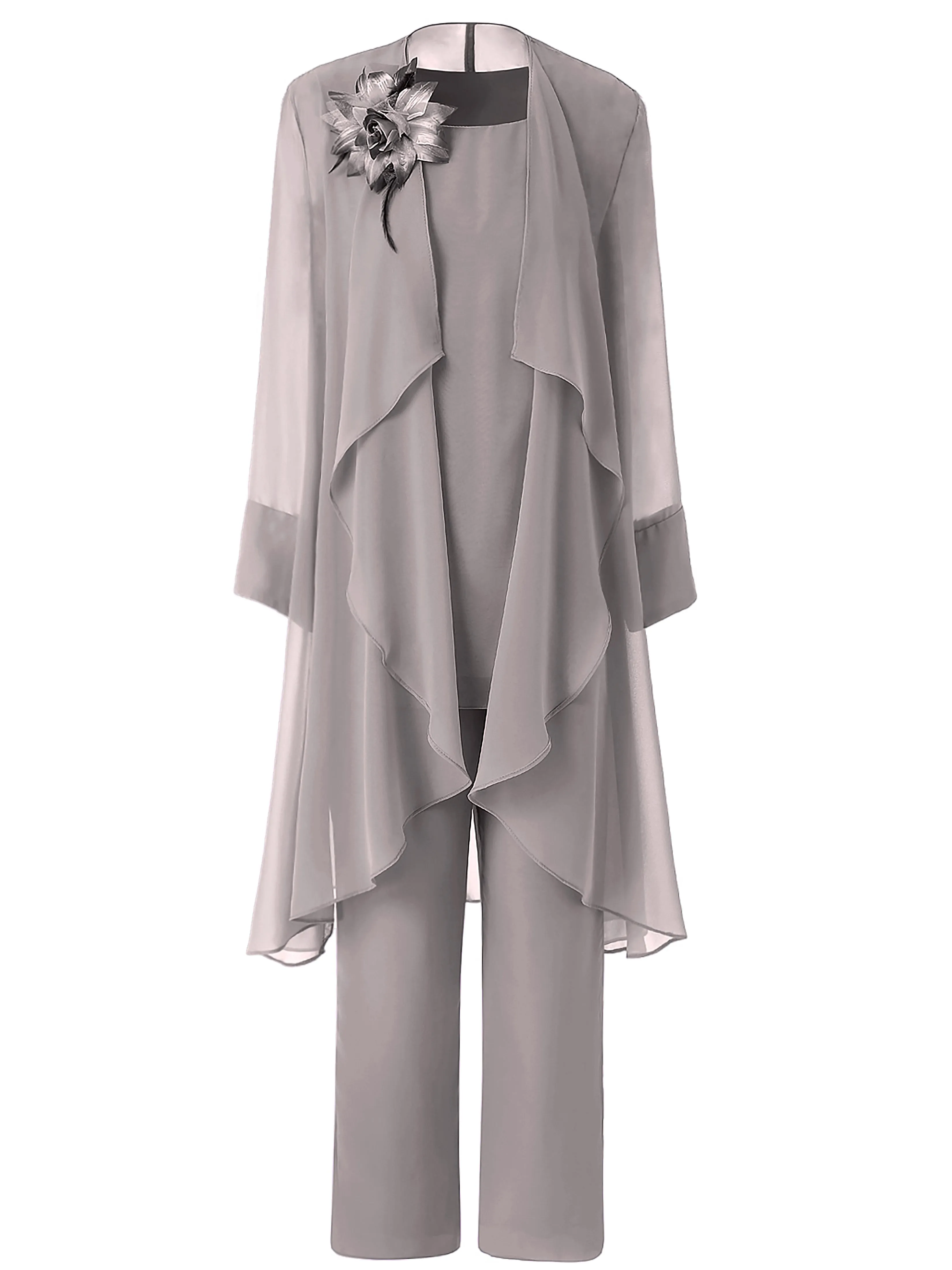 Floral Chiffon Mother of the Bride Dress Pant Suits