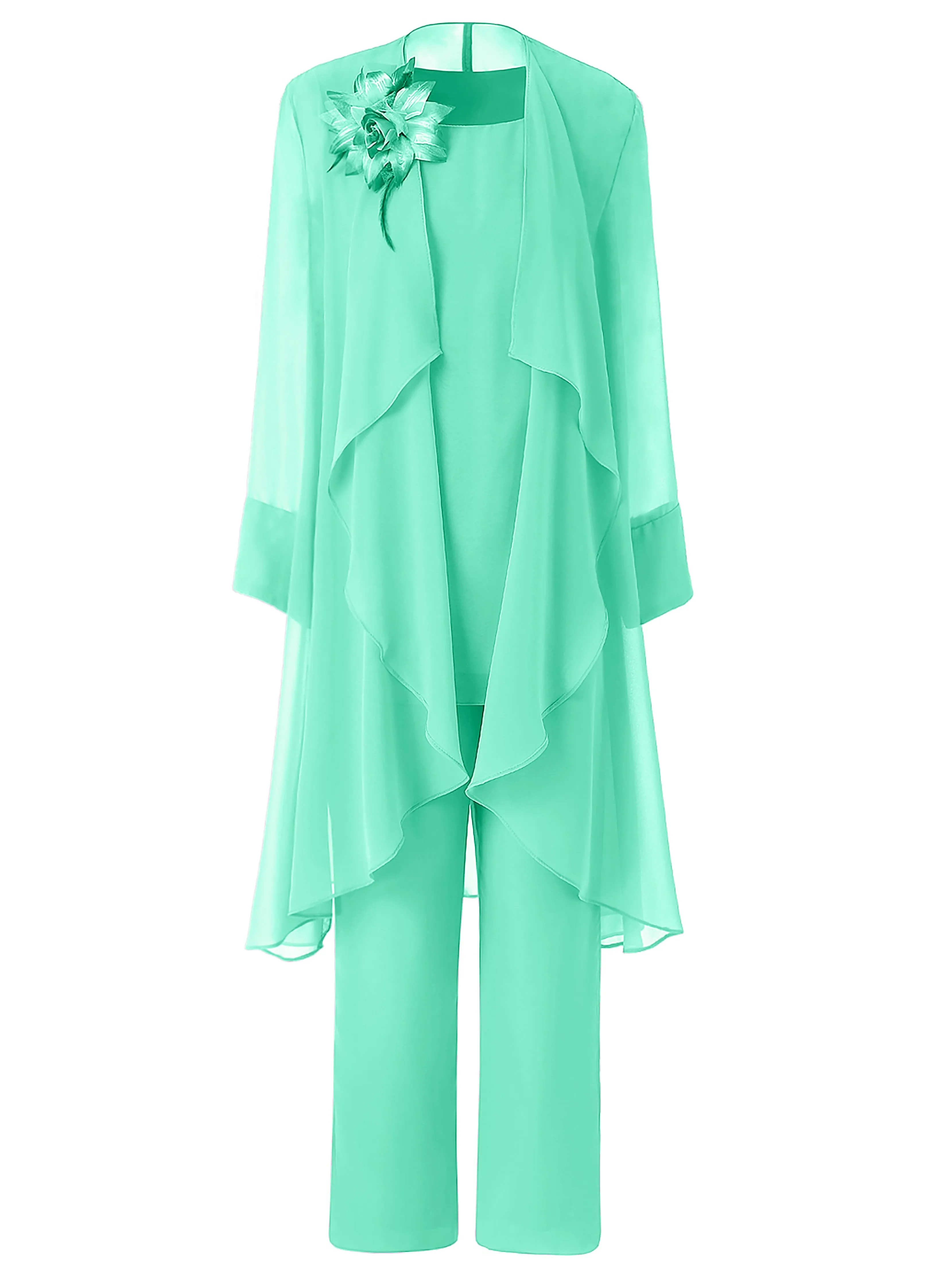 Floral Chiffon Mother of the Bride Dress Pant Suits