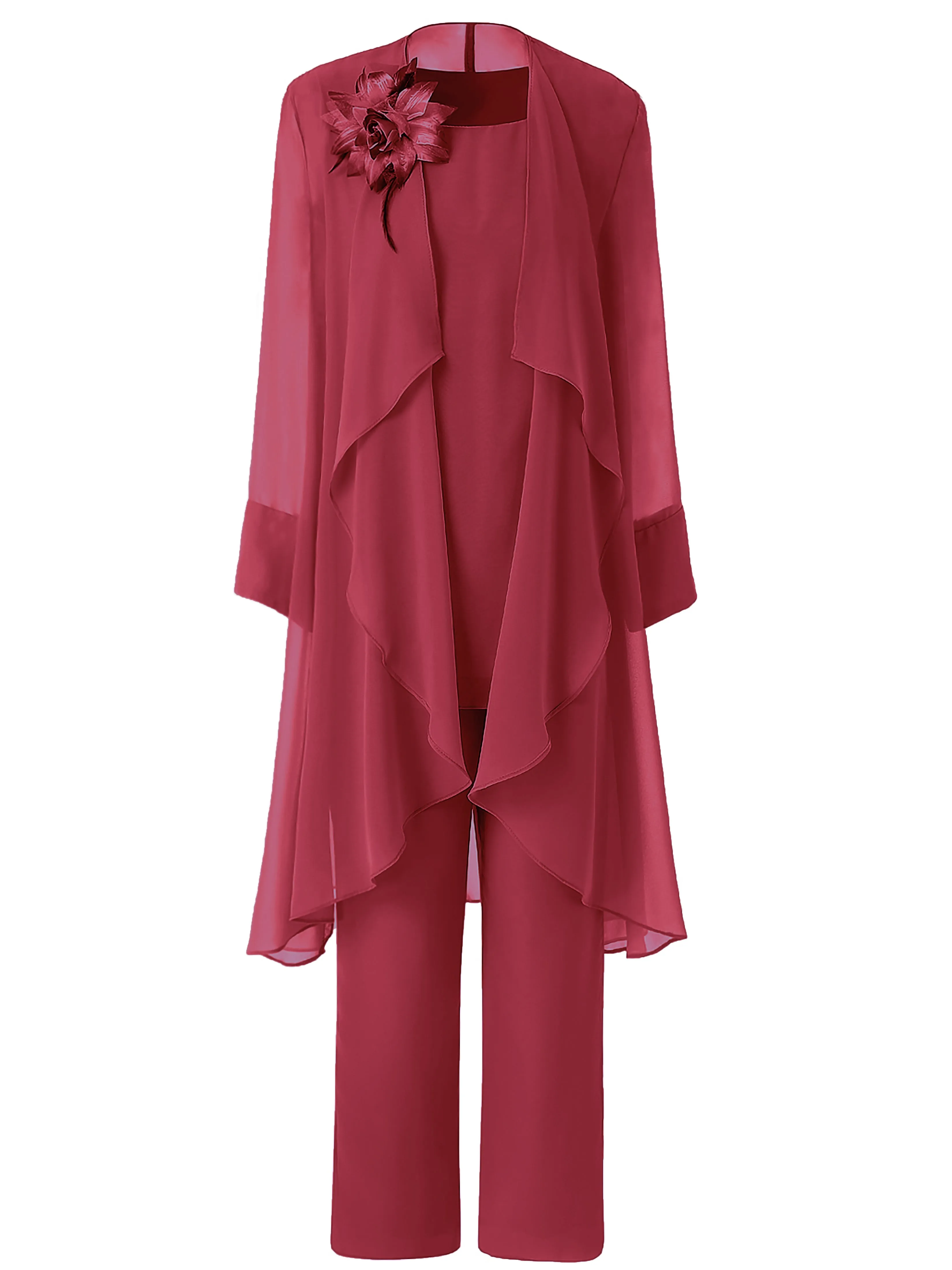Floral Chiffon Mother of the Bride Dress Pant Suits