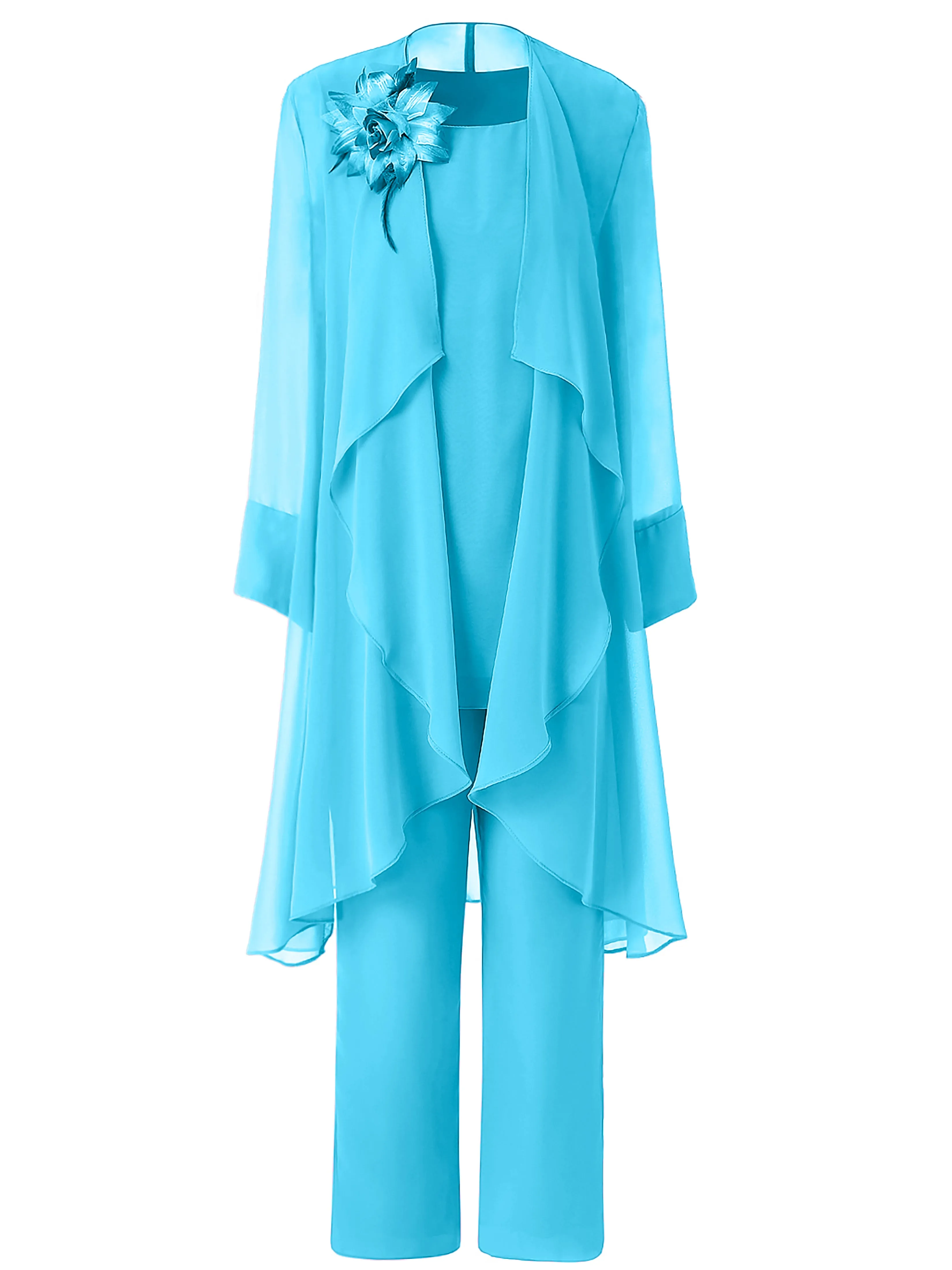 Floral Chiffon Mother of the Bride Dress Pant Suits