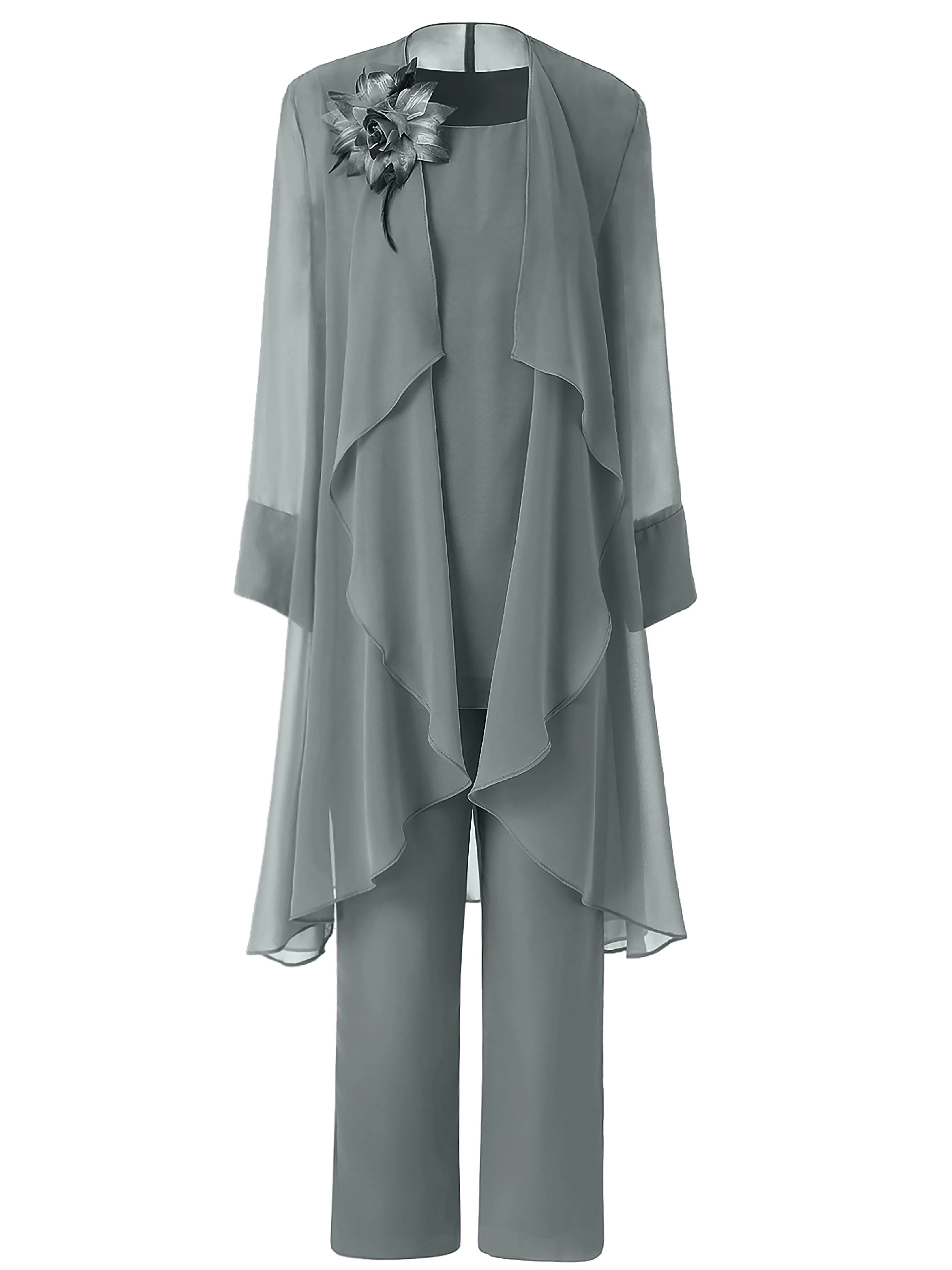 Floral Chiffon Mother of the Bride Dress Pant Suits