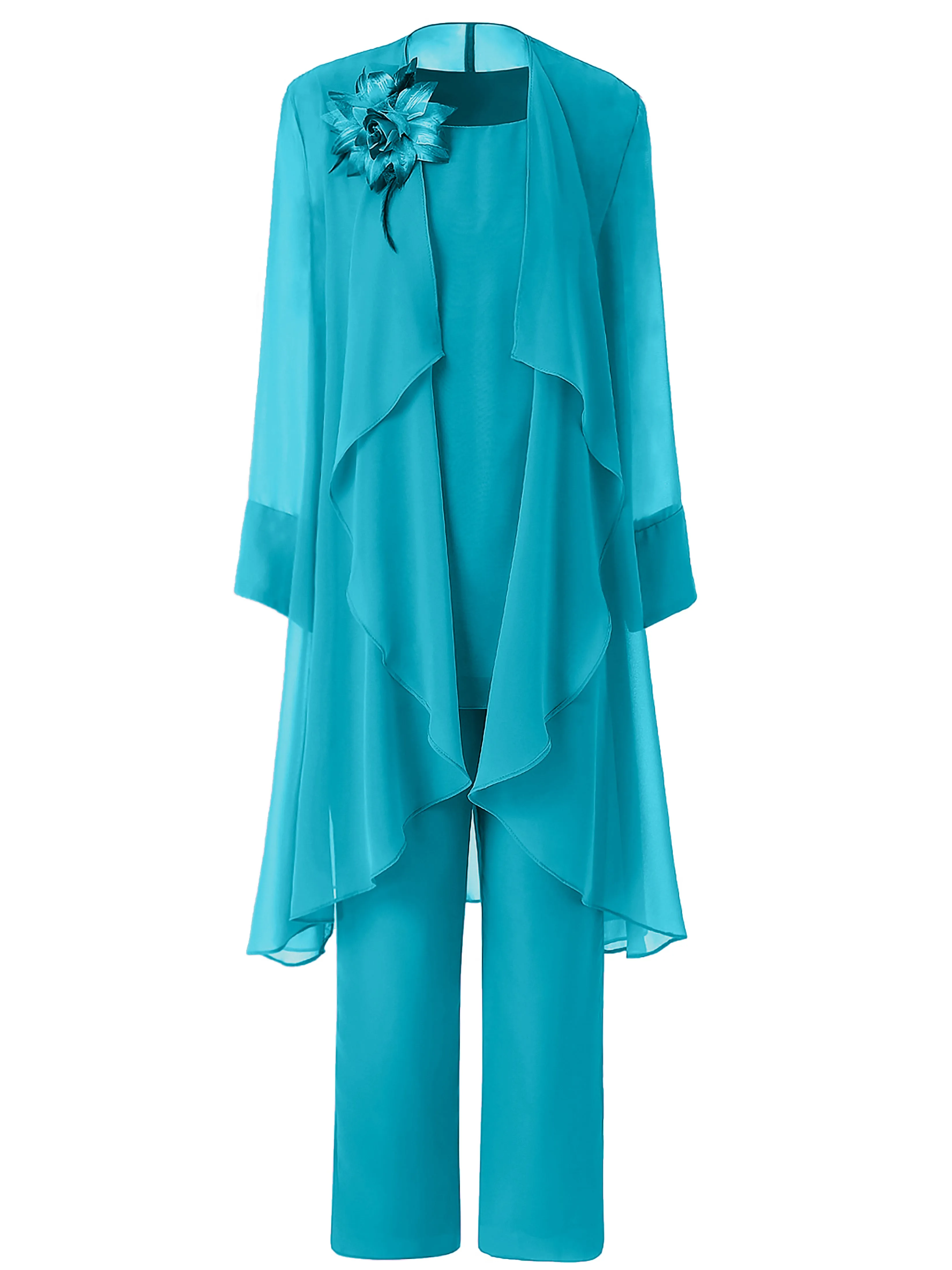 Floral Chiffon Mother of the Bride Dress Pant Suits