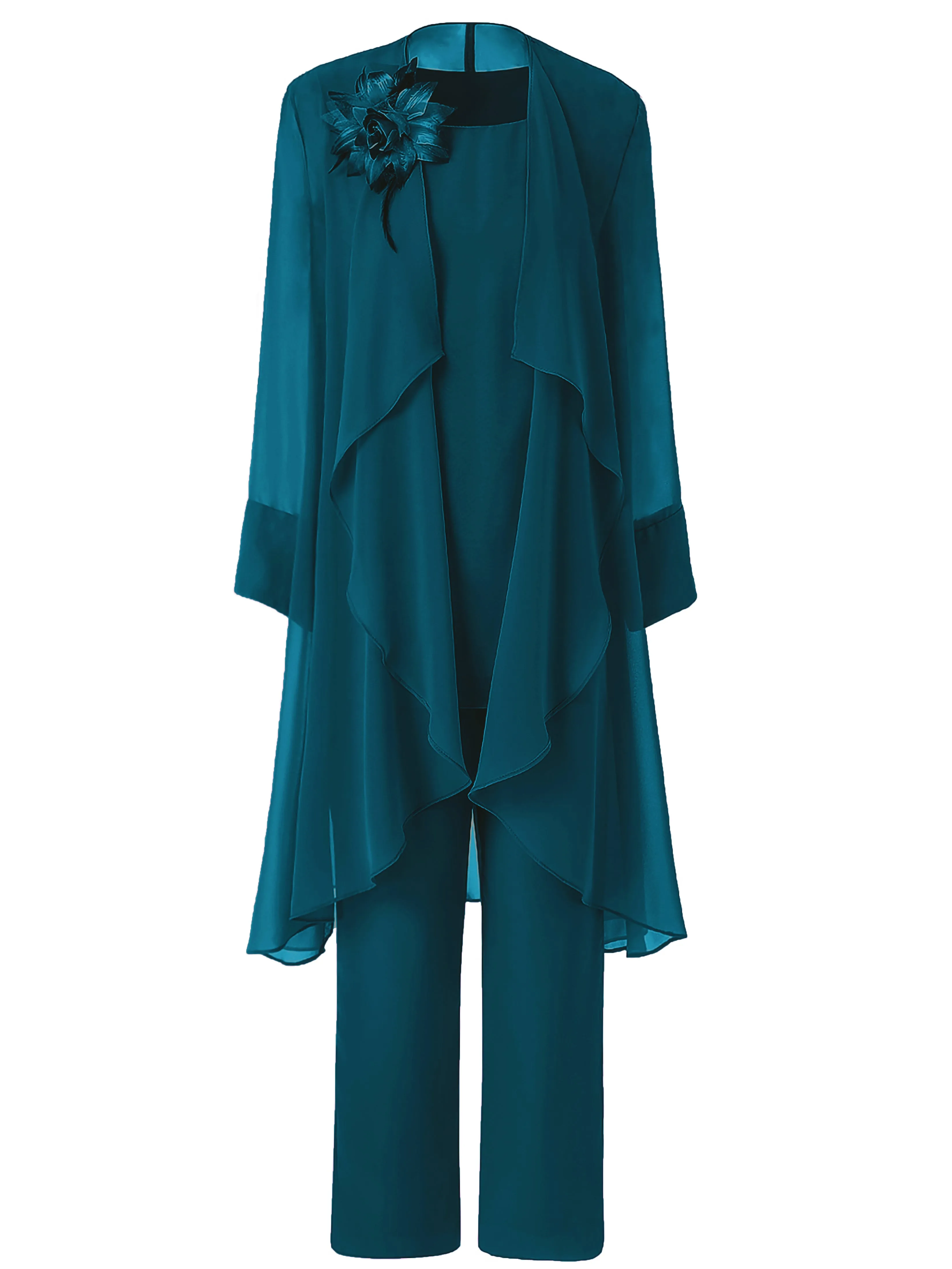 Floral Chiffon Mother of the Bride Dress Pant Suits