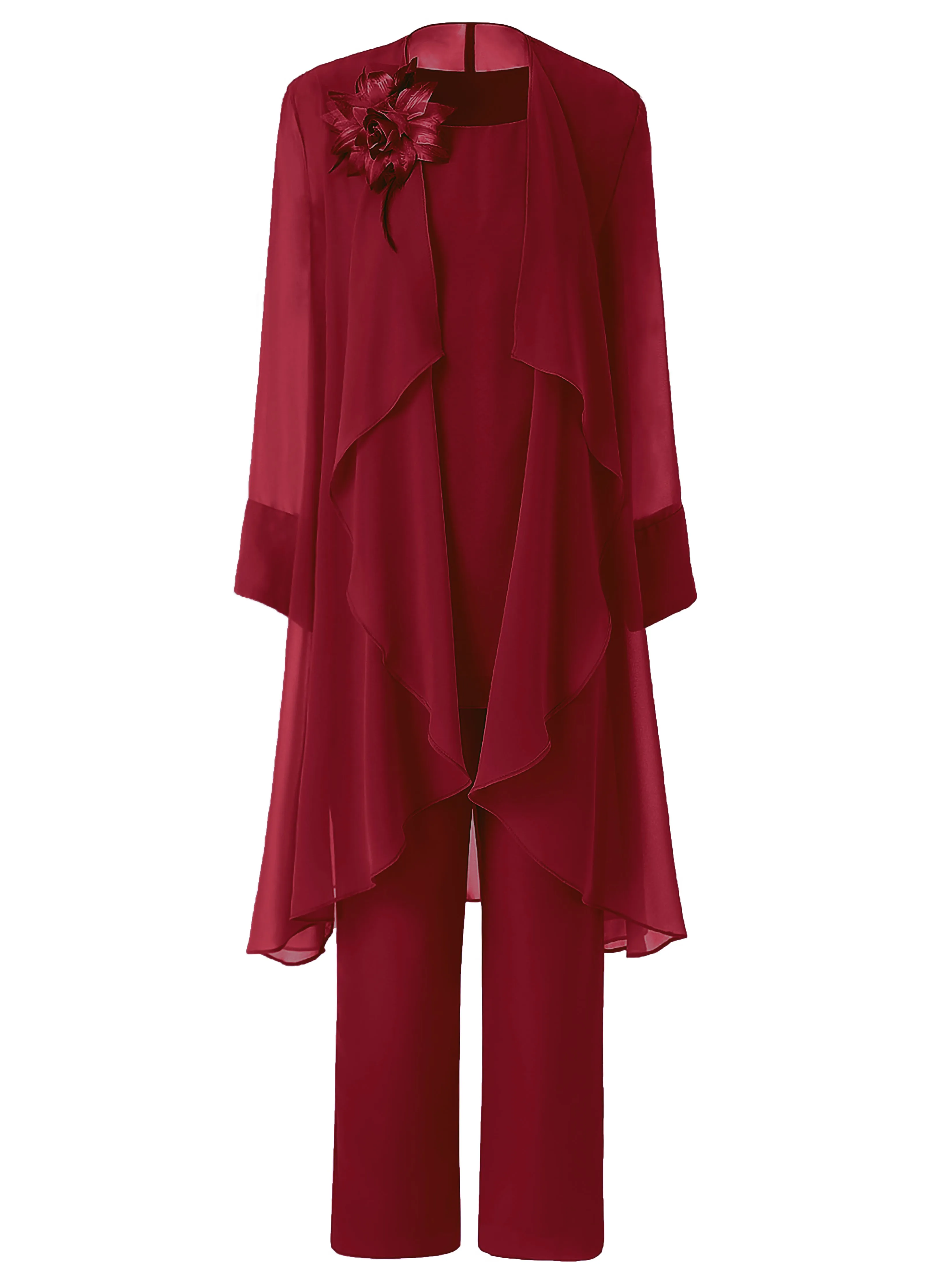 Floral Chiffon Mother of the Bride Dress Pant Suits