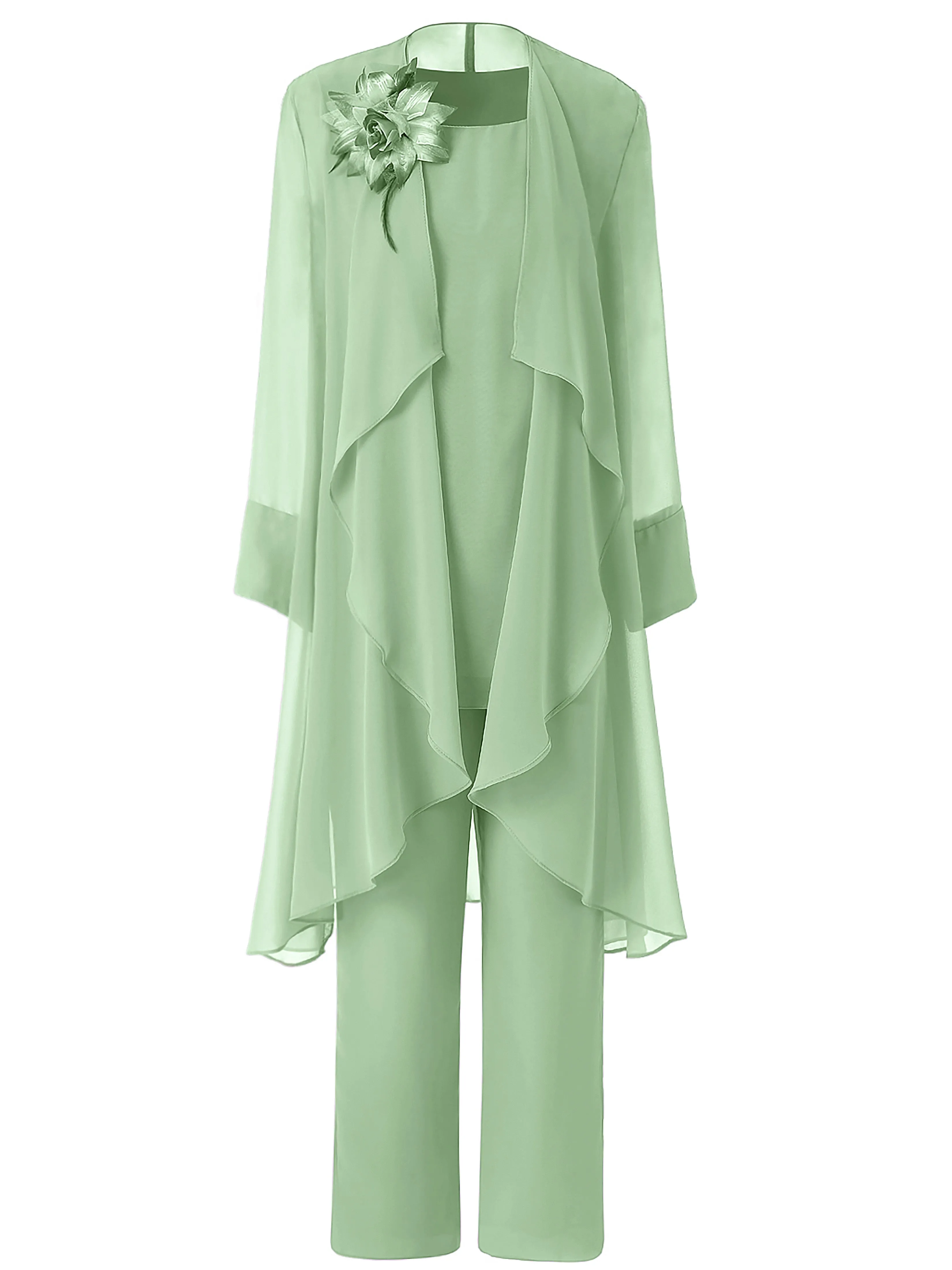 Floral Chiffon Mother of the Bride Dress Pant Suits