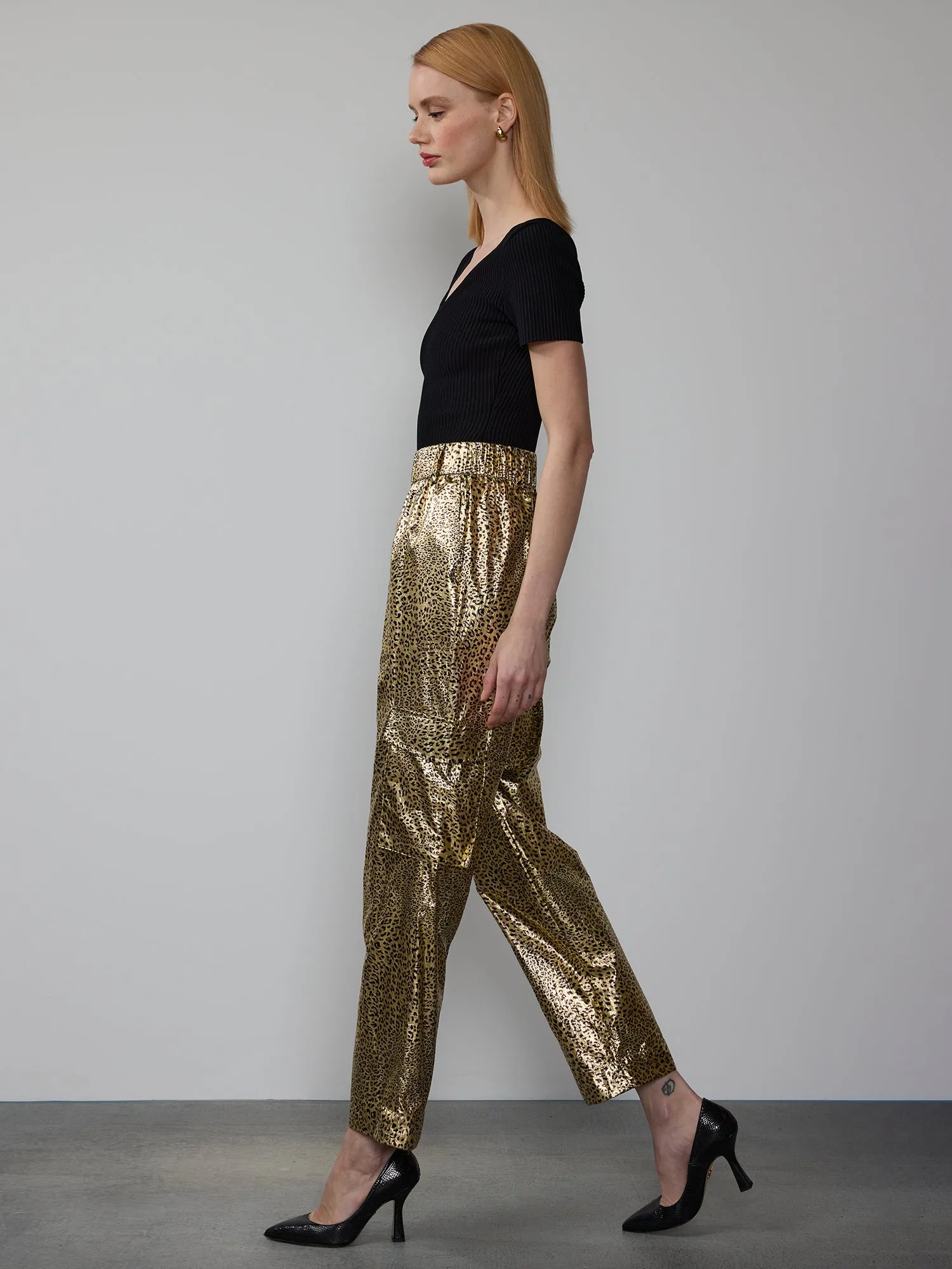 Foil Leopard Cargo Pant