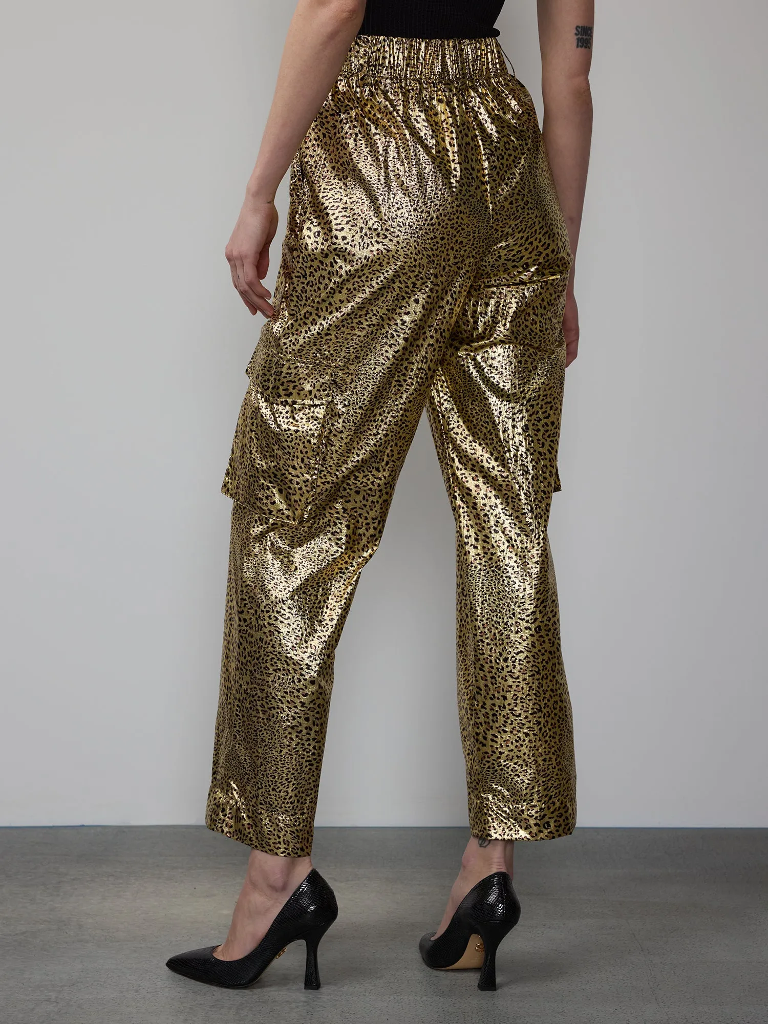 Foil Leopard Cargo Pant