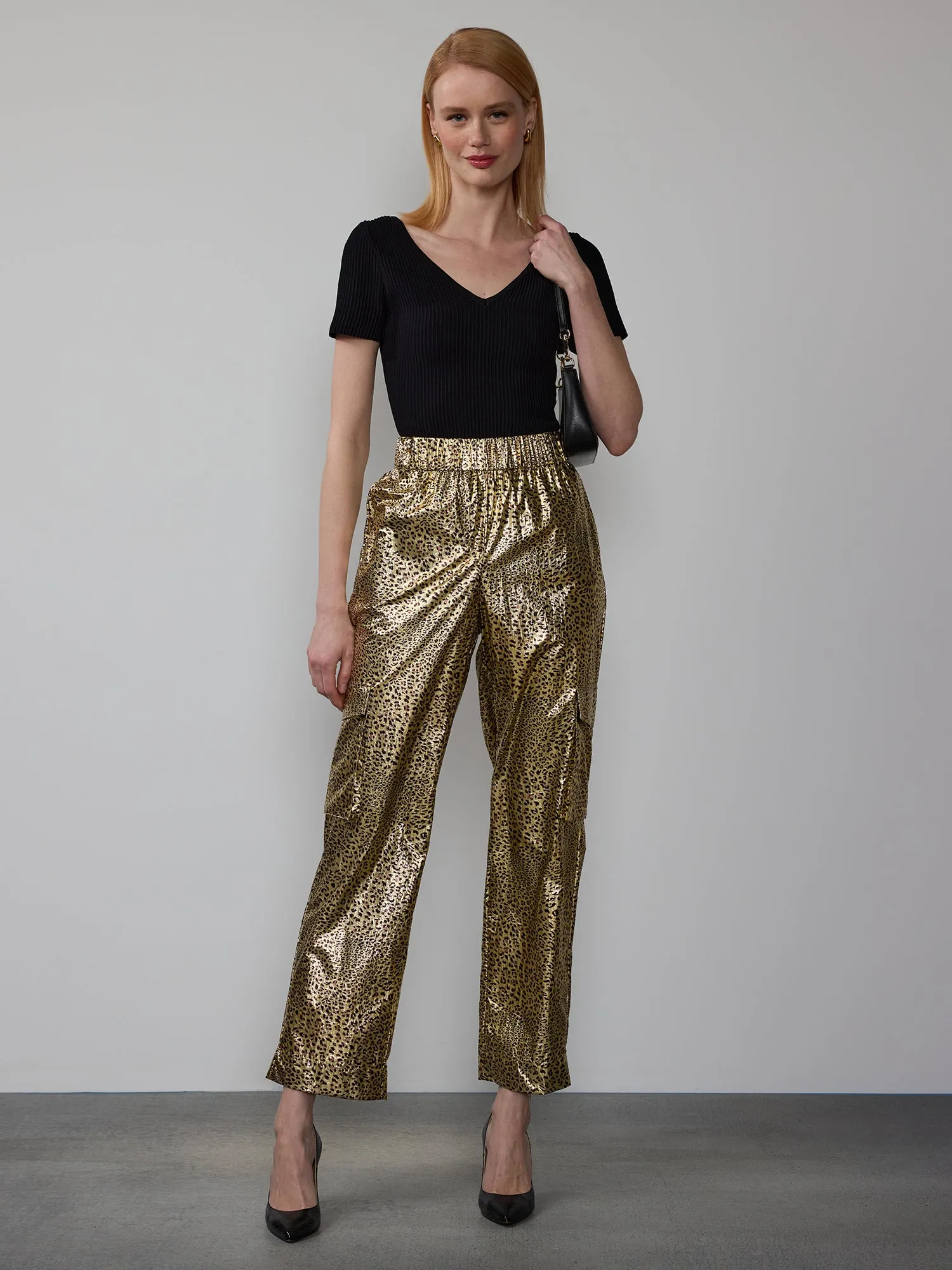 Foil Leopard Cargo Pant