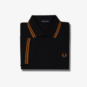 Fred Perry M3600 Polo - Black / Dark Caramel
