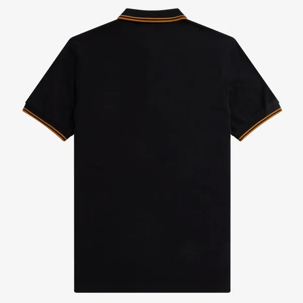 Fred Perry M3600 Polo - Black / Dark Caramel