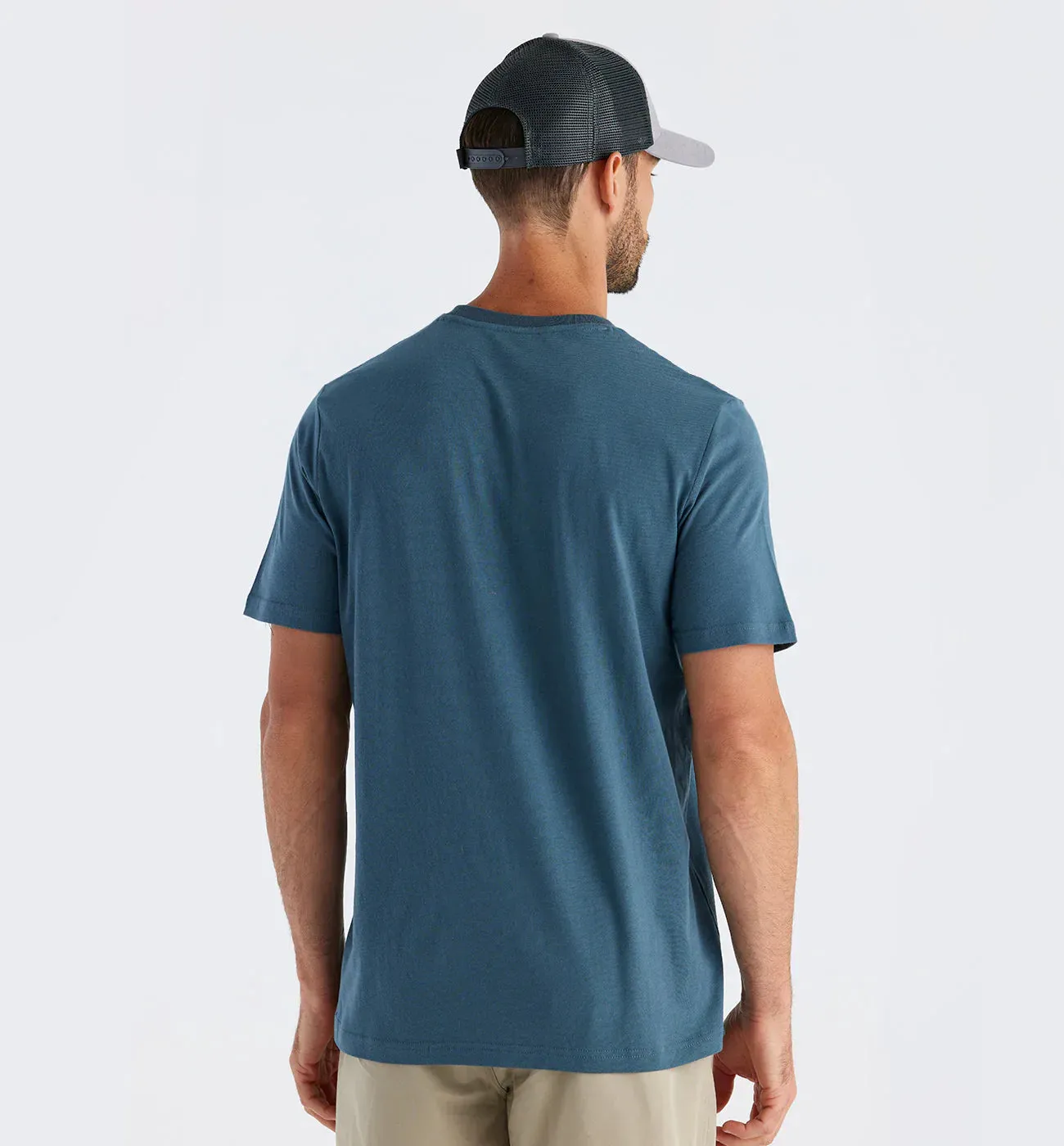 Free Fly Men's Bamboo Heritage Pocket Tee - SLATE BLUE