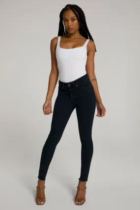 GOOD LEGS CROP FRAY HEM | BLACK094