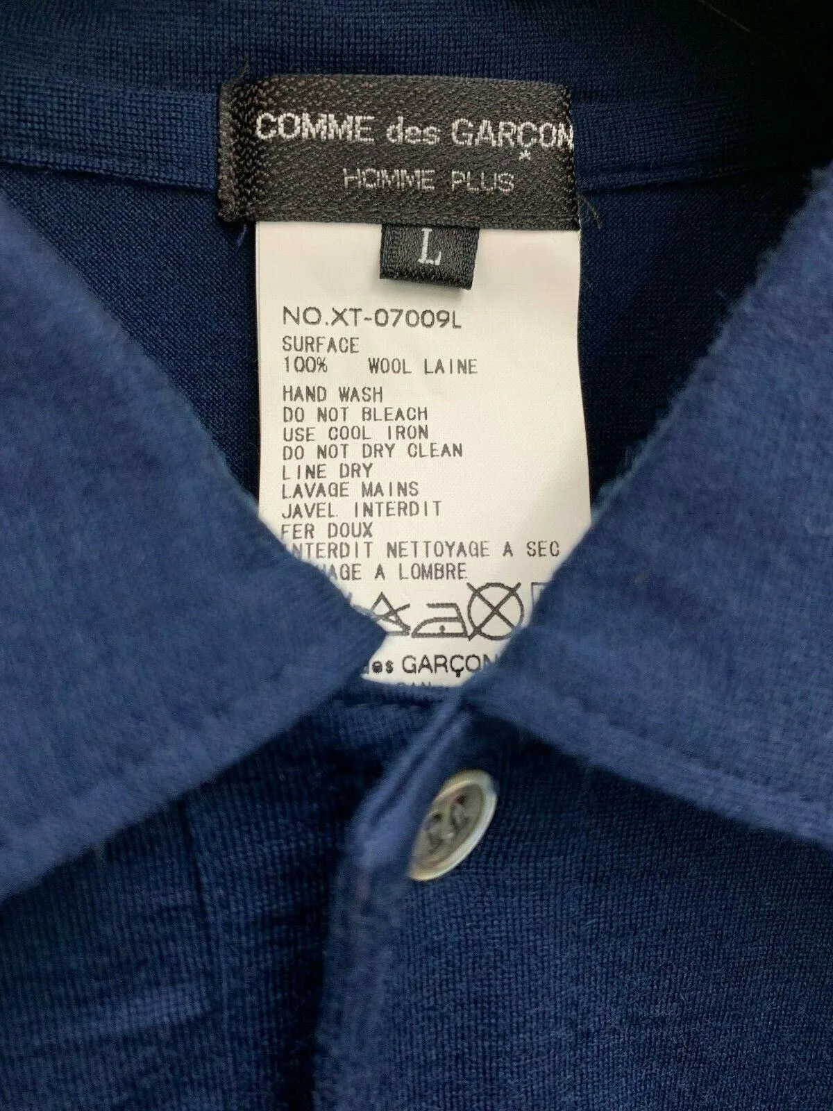 Homme Plus Blue Wool Polo T Shirt