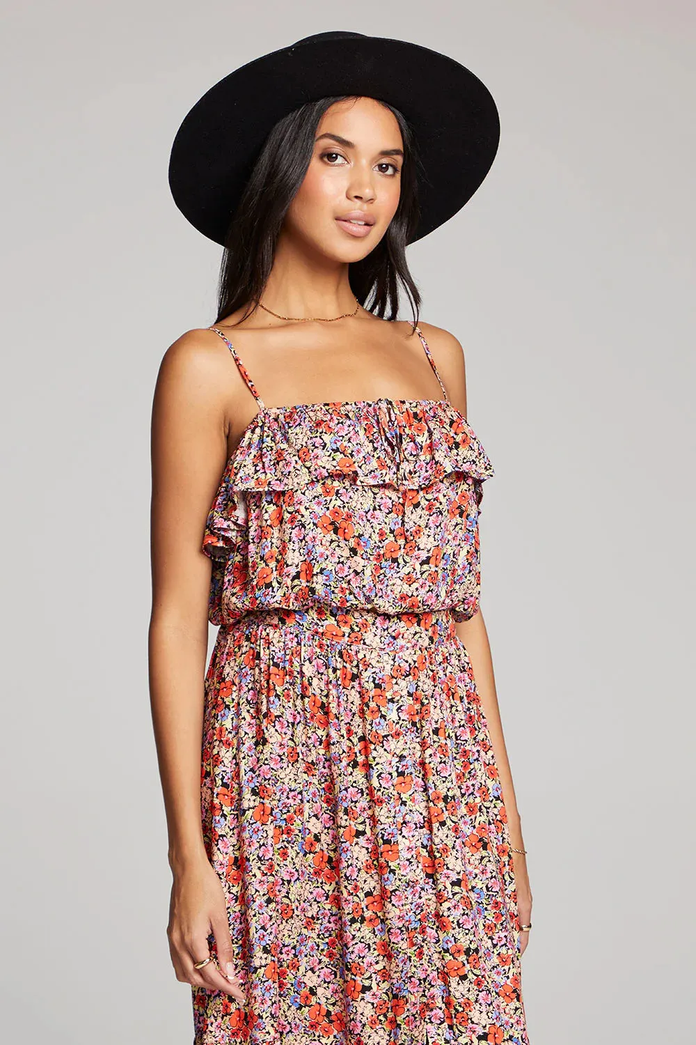 Jinni Tank | Multi-Flower Red