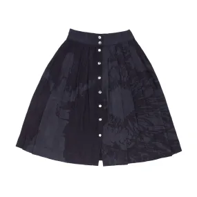 Laser Print "CHAOS" Knife Pleated Skirt