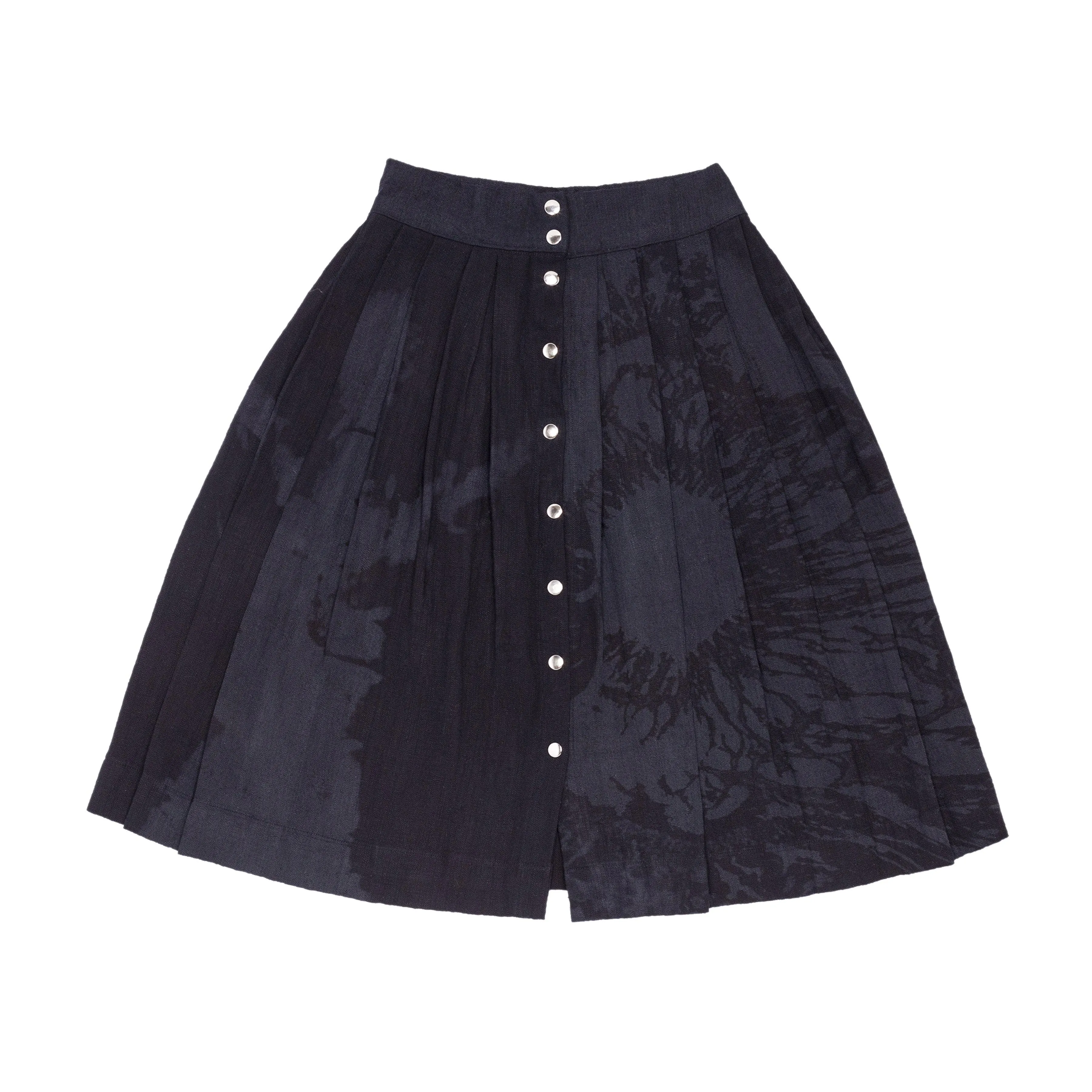 Laser Print "CHAOS" Knife Pleated Skirt