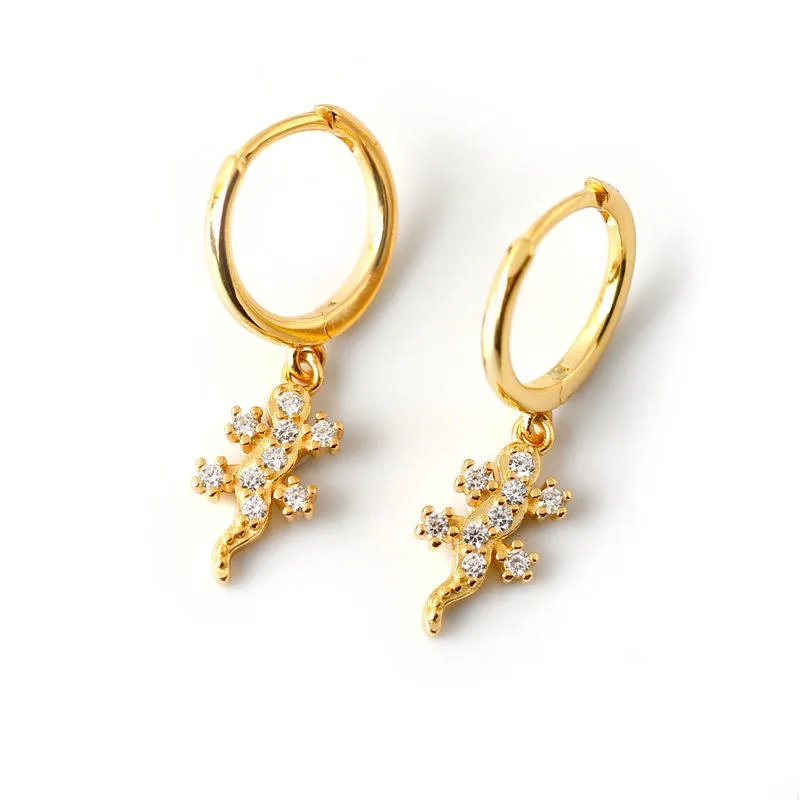 Lizard Earrings 925 Silver