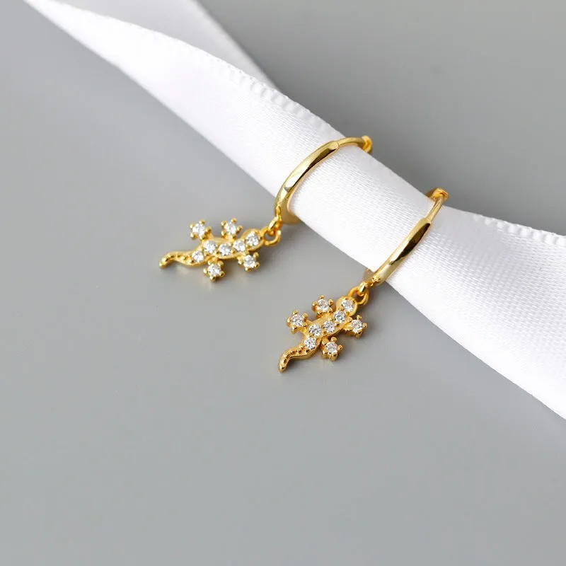 Lizard Earrings 925 Silver