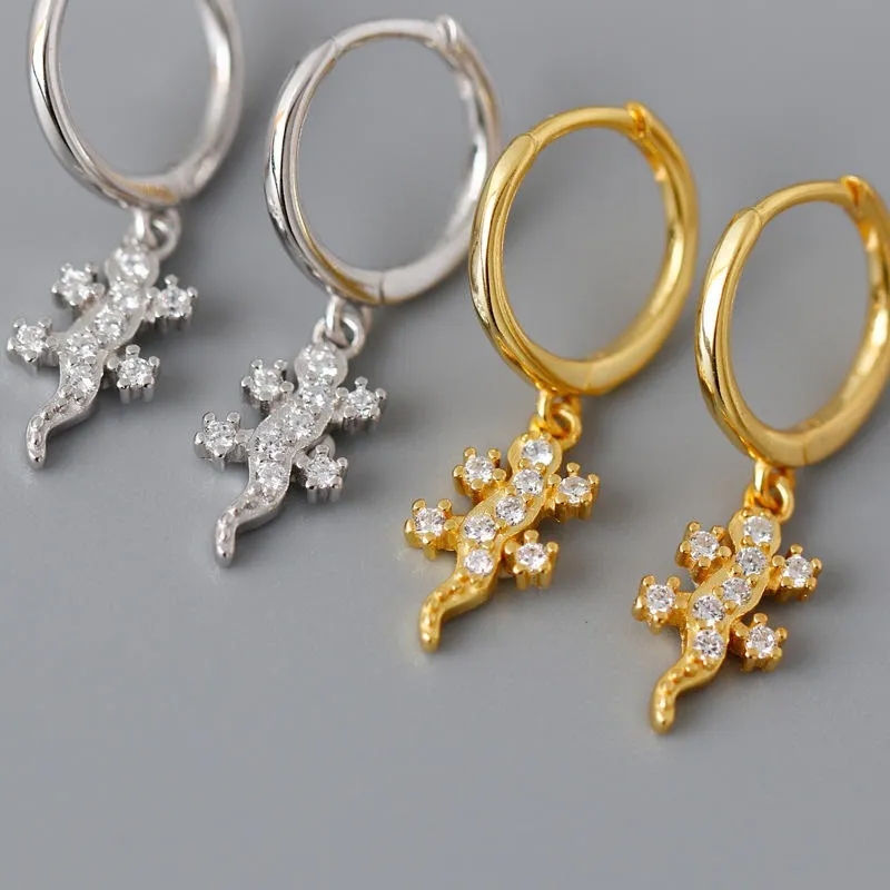 Lizard Earrings 925 Silver