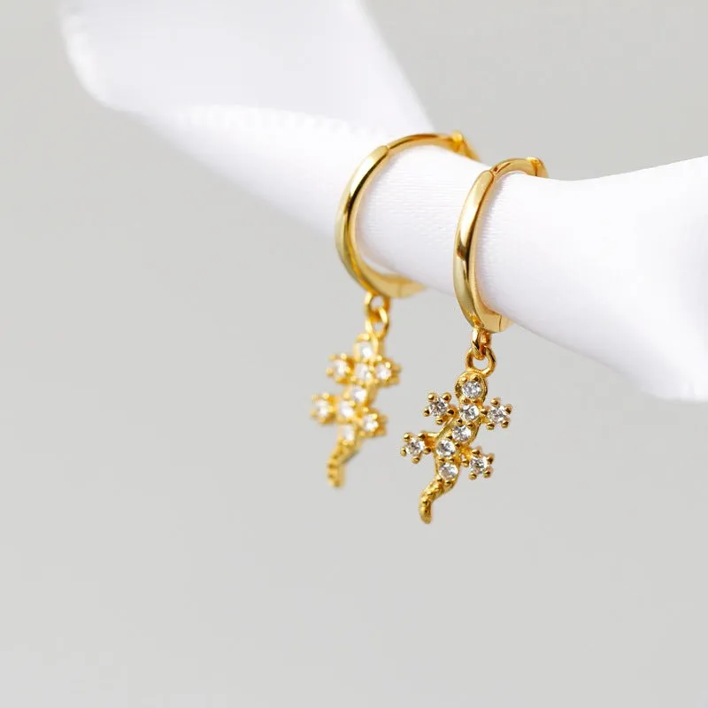 Lizard Earrings 925 Silver