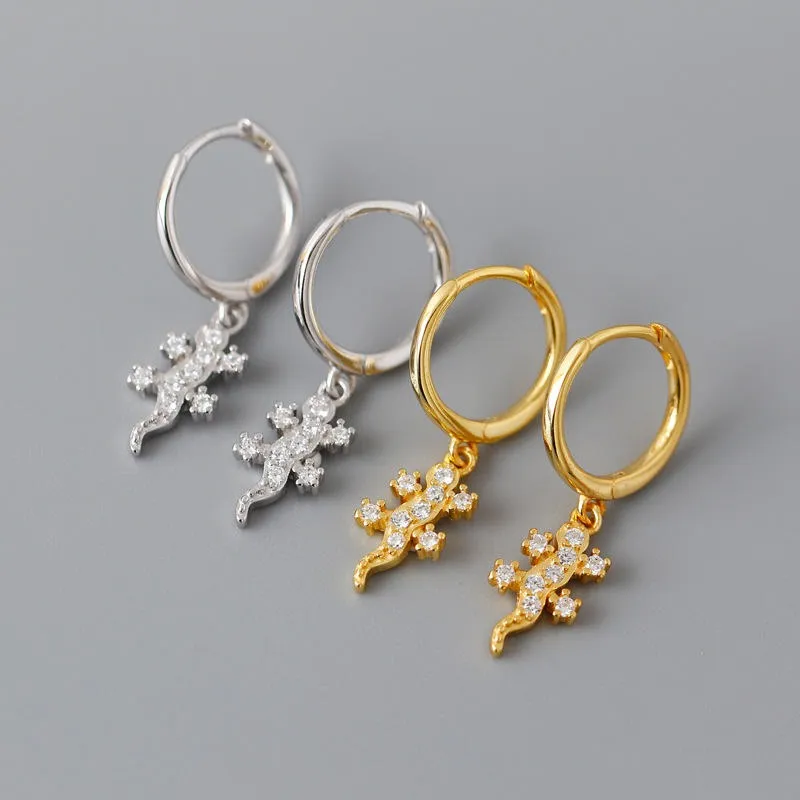 Lizard Earrings 925 Silver
