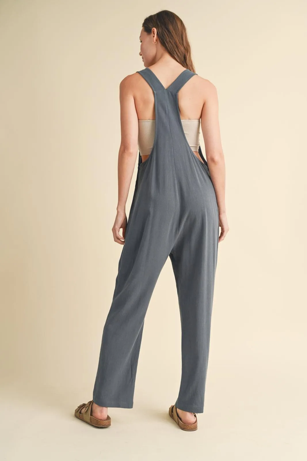 LOVELY IN LINEN OVERALLS