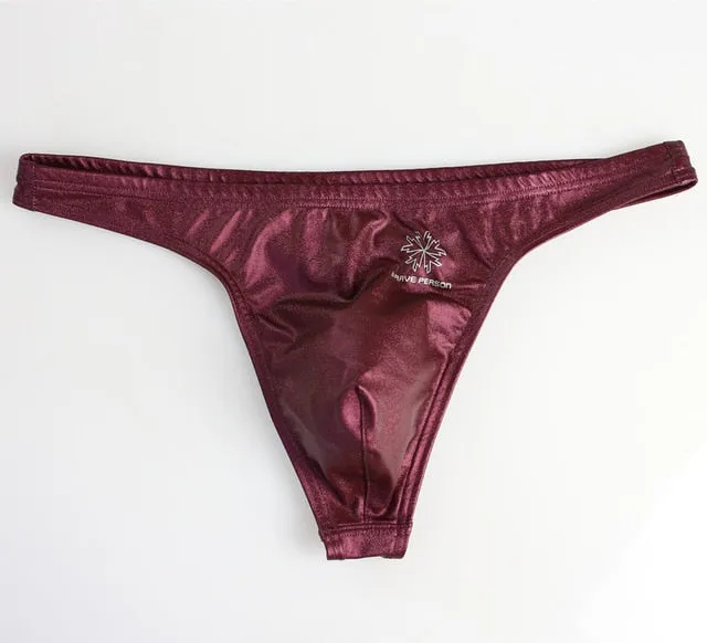 Low Waist Polyester Blends Solid Color Men Brief