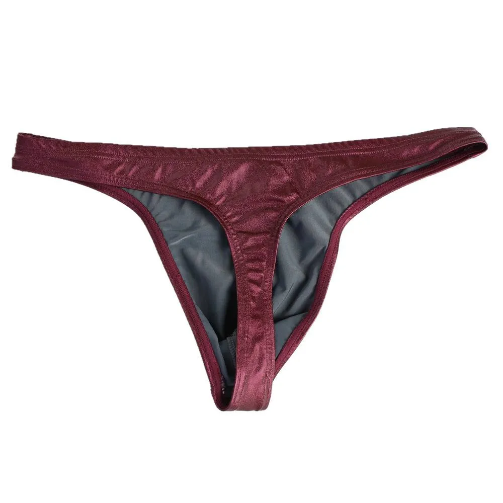 Low Waist Polyester Blends Solid Color Men Brief