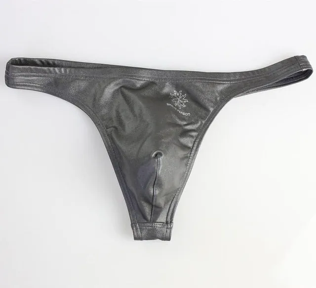 Low Waist Polyester Blends Solid Color Men Brief