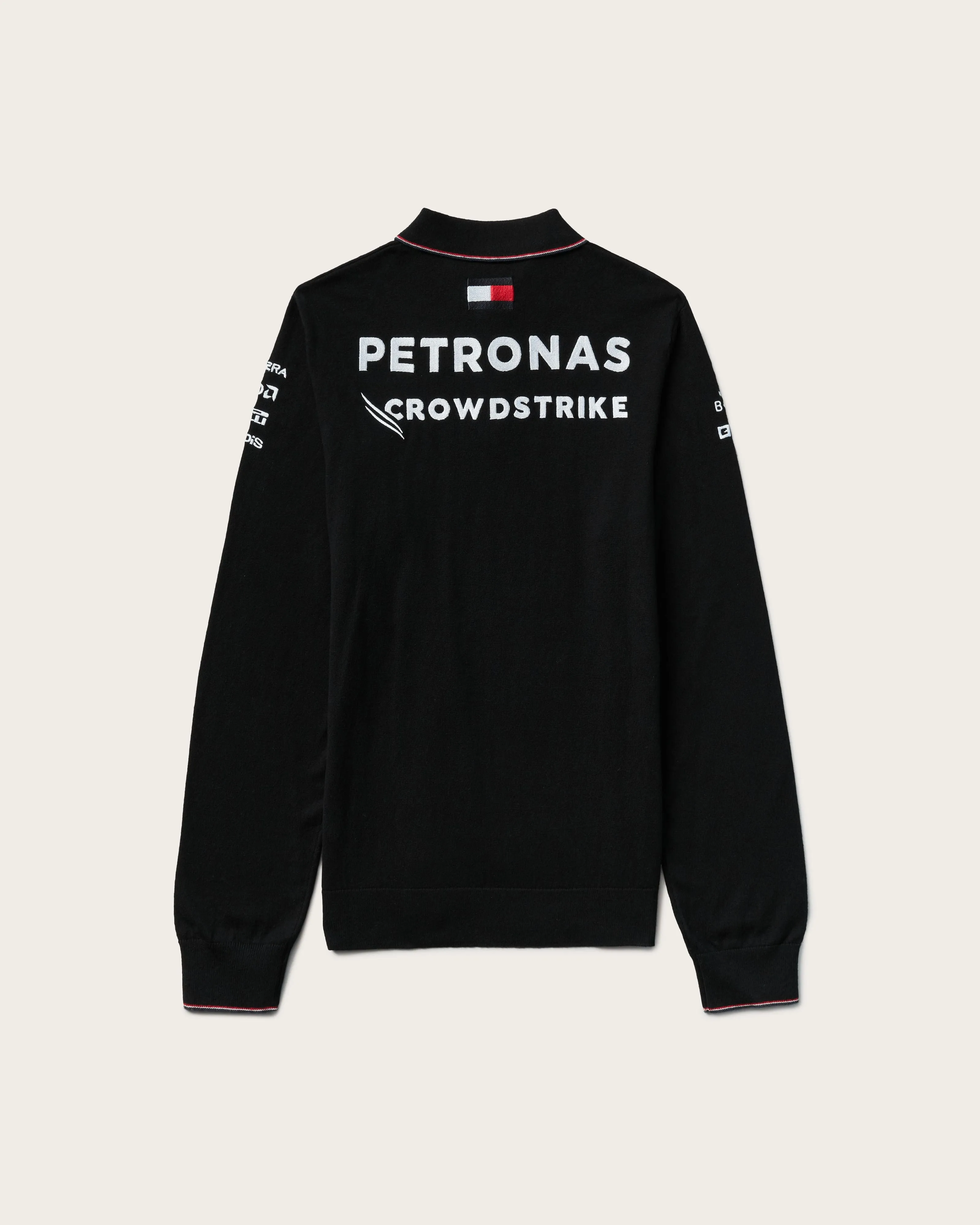 Mens 2023 Team Knitted Longsleeve Polo Black