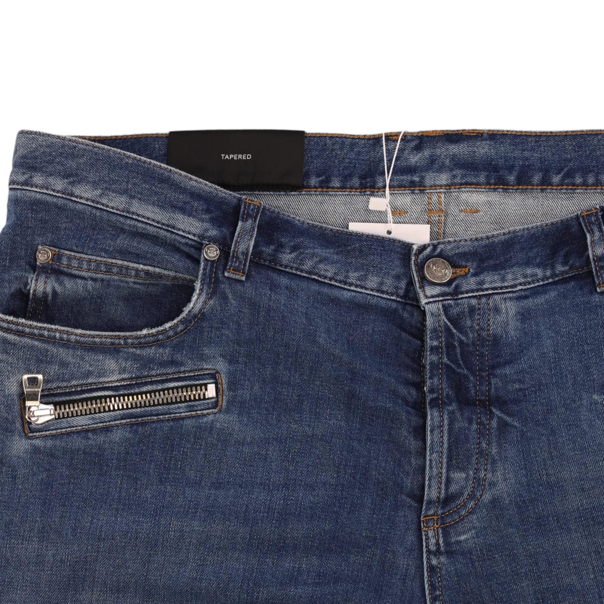 Men's Biker Jeans Blue Size Waist 38"