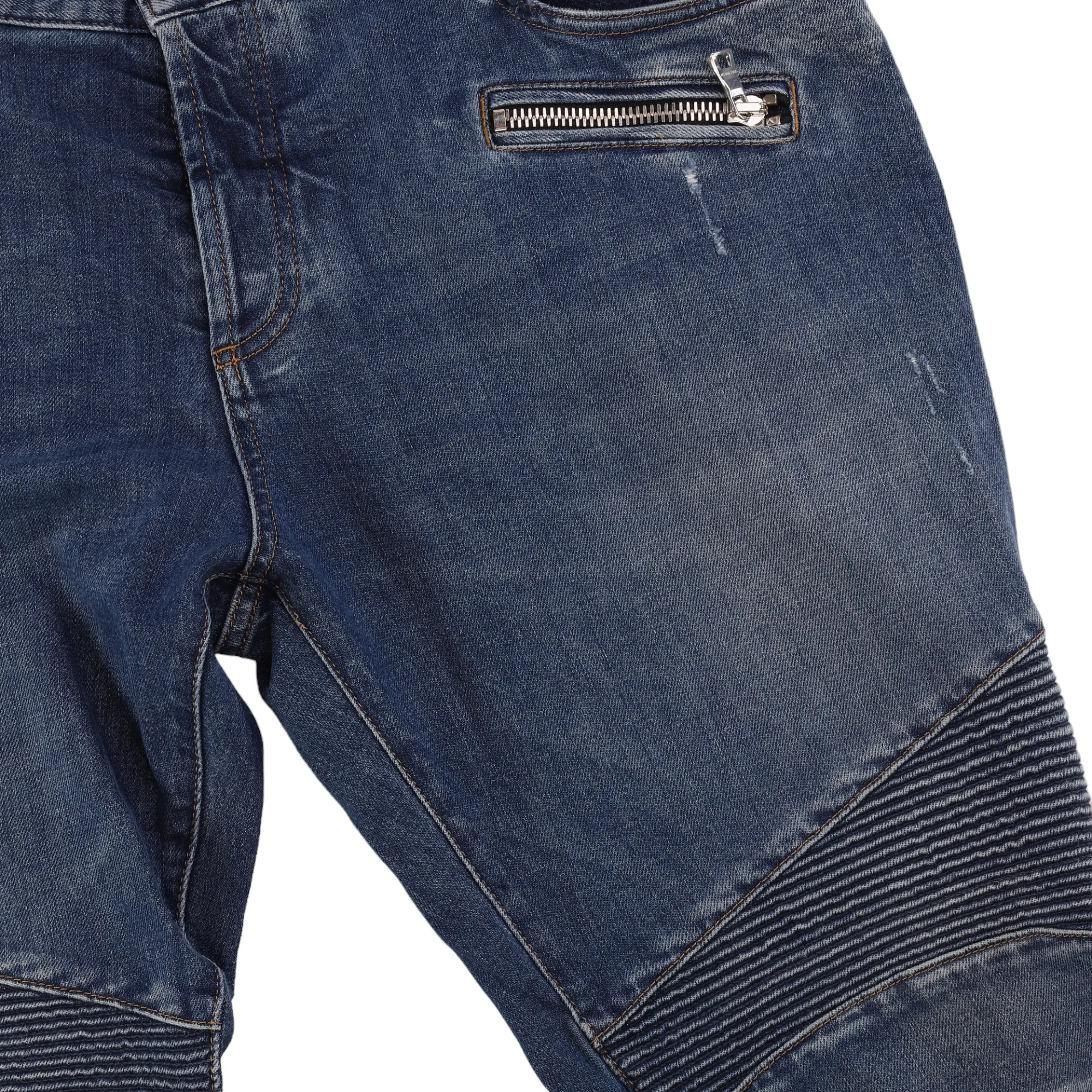 Men's Biker Jeans Blue Size Waist 38"