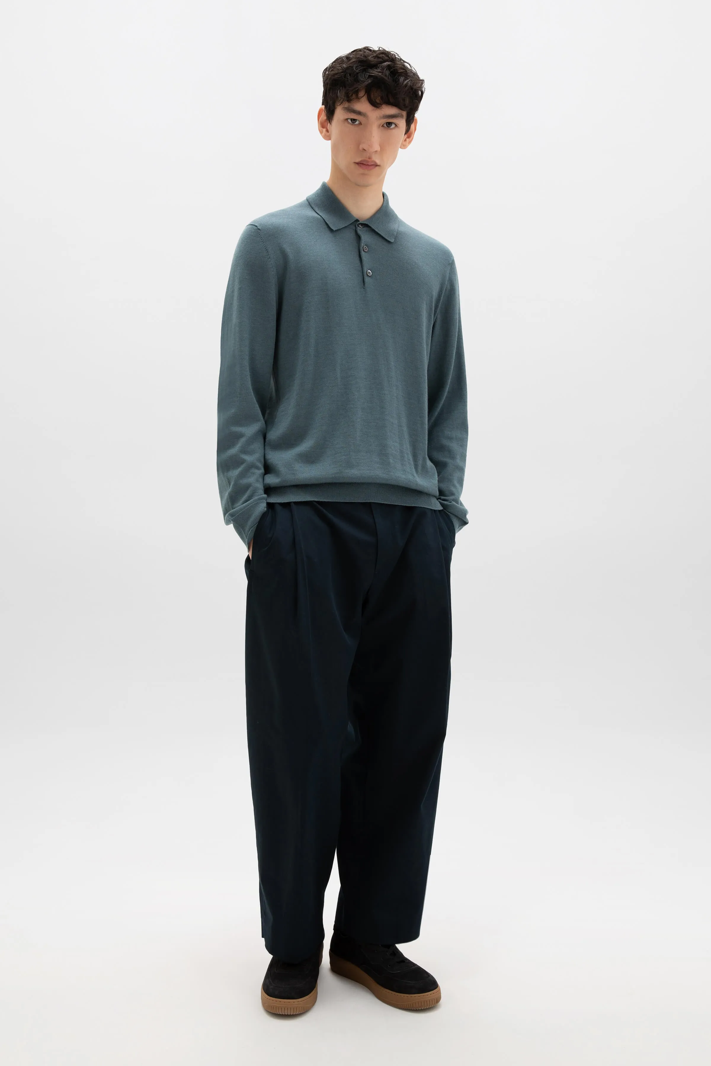 Merino Long Sleeve Poloshirt