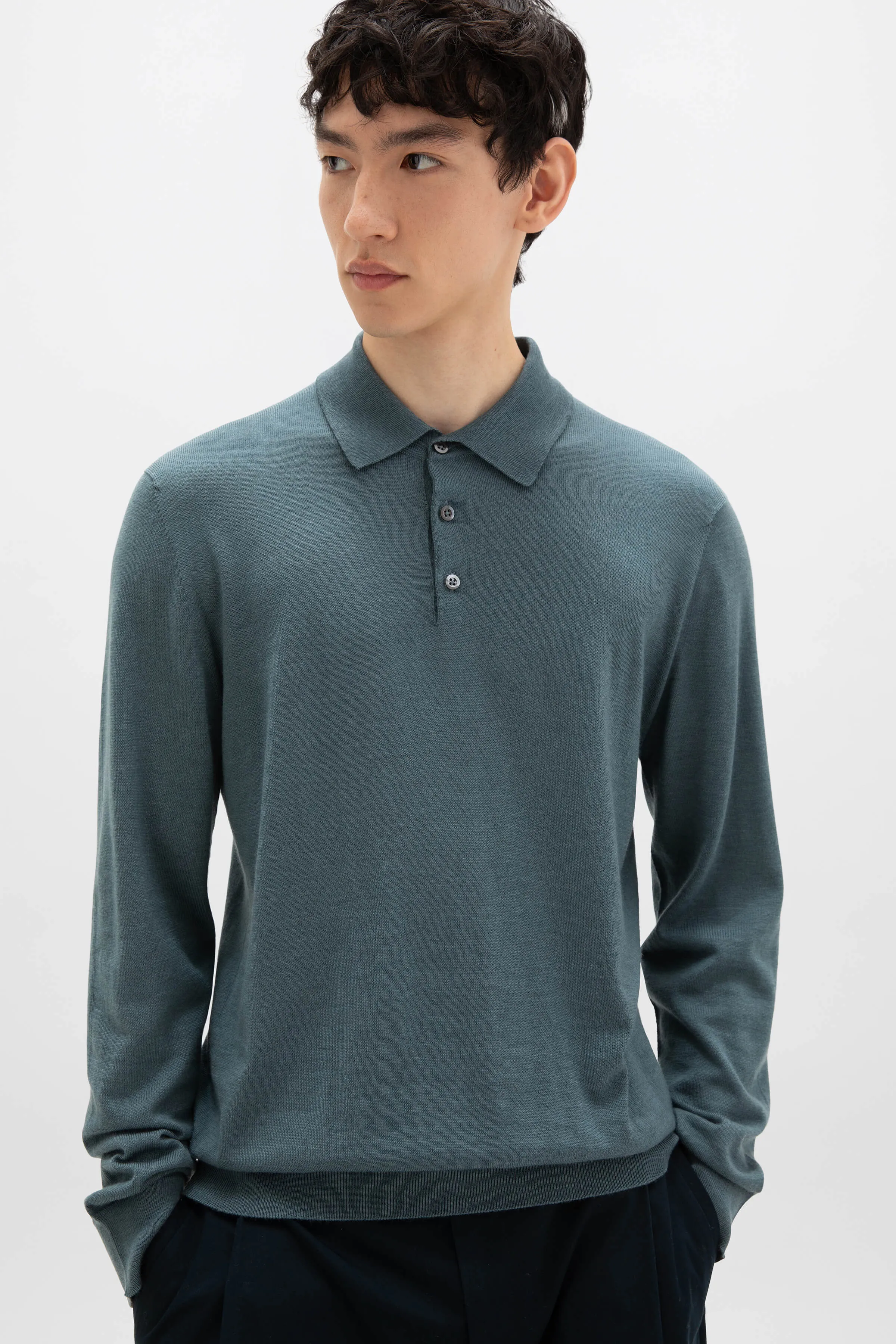 Merino Long Sleeve Poloshirt