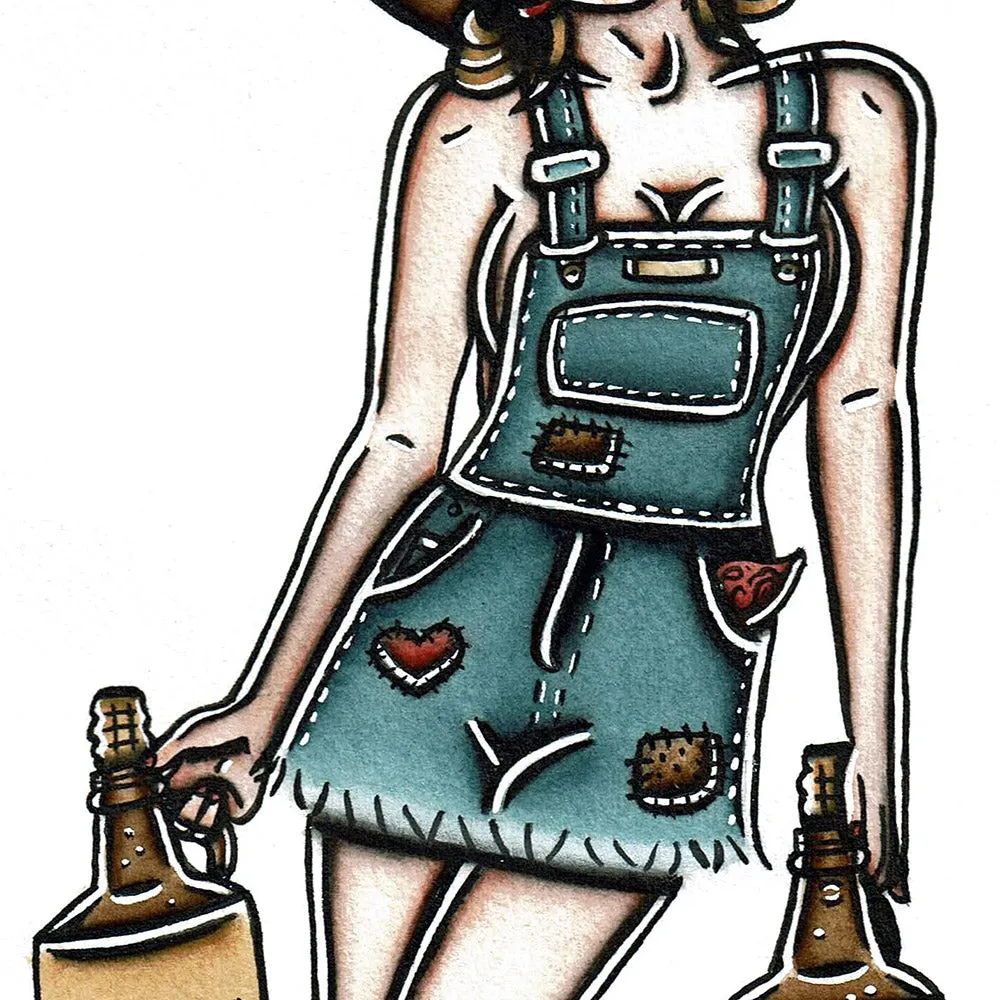 Moonshiner Pinup Original Painting