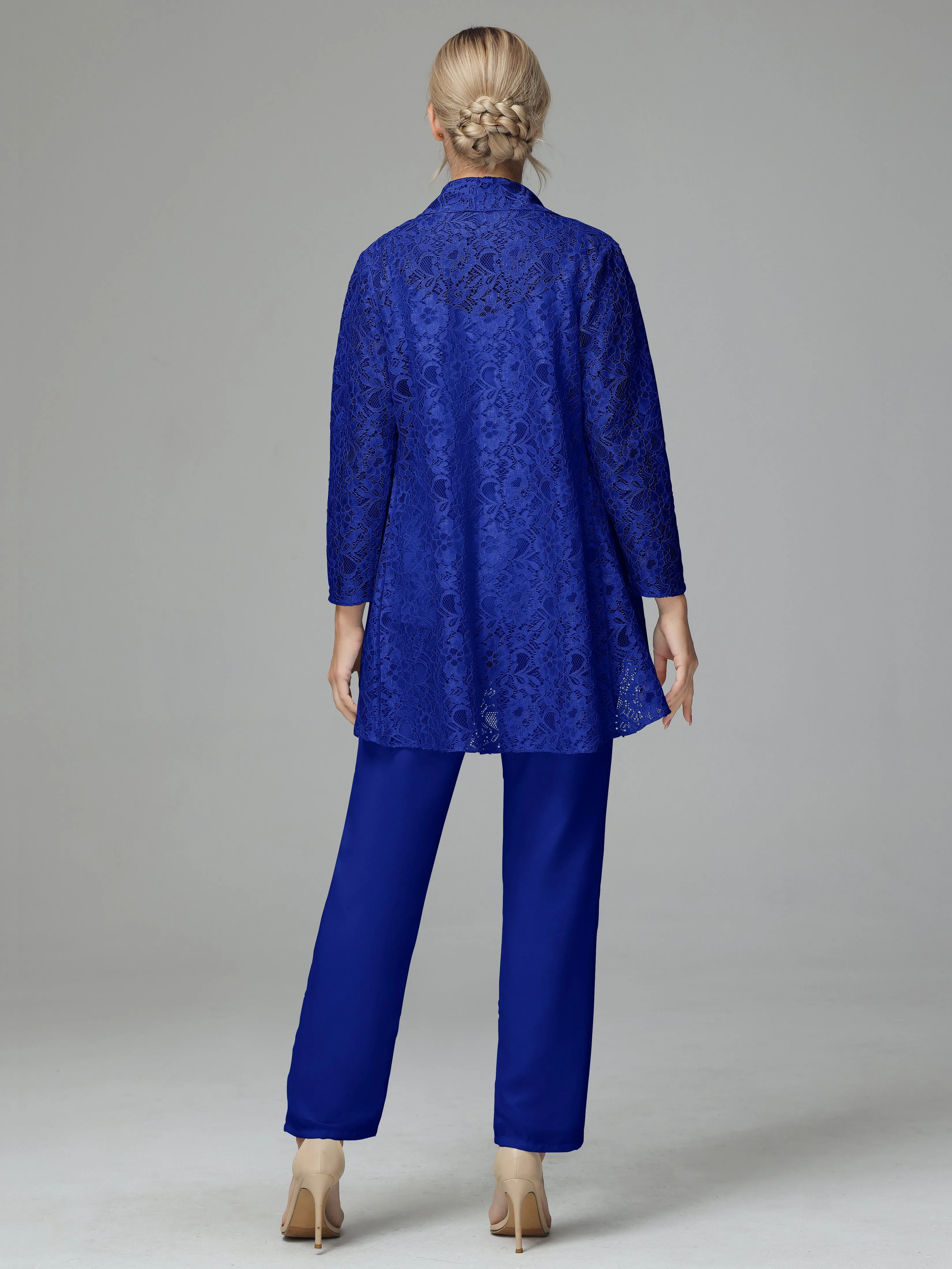 Pantsuit Separates Scoop Floor-Length Chiffon Mother of the Bride Dress
